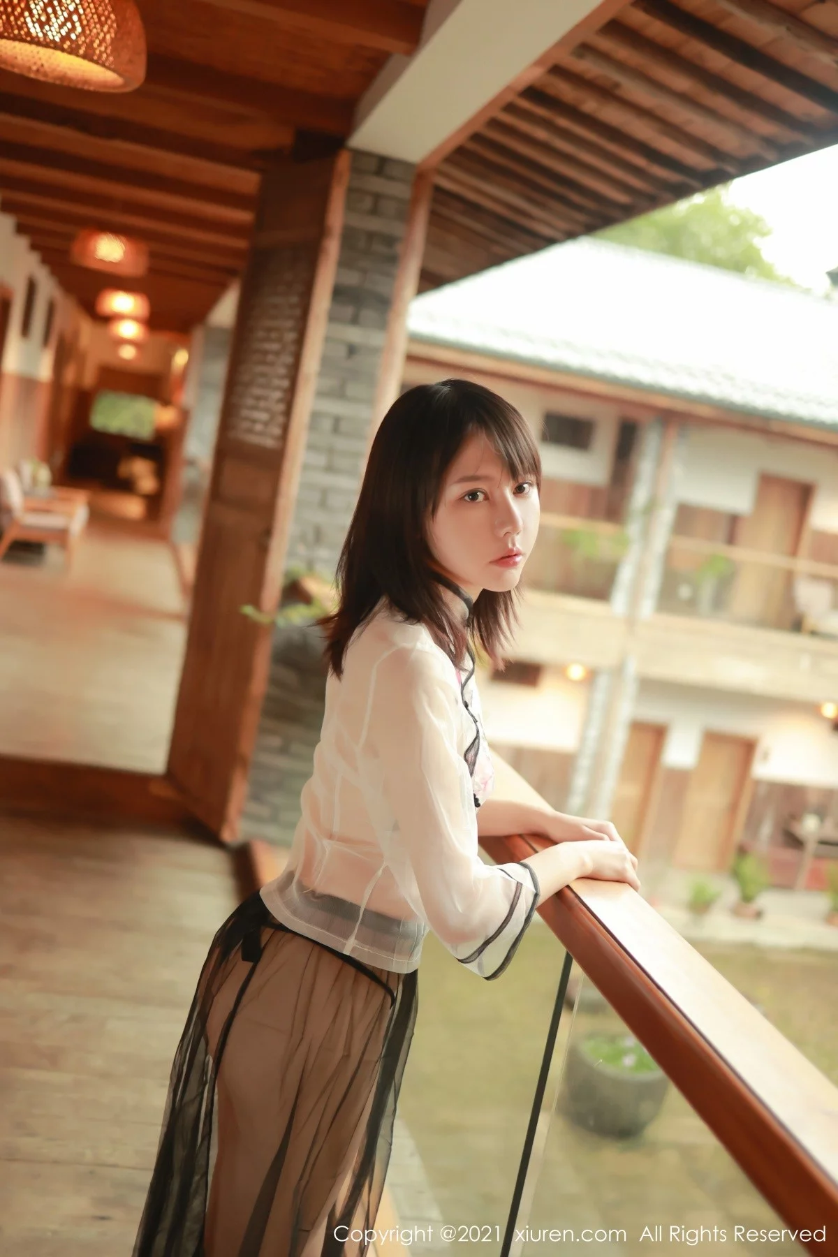 [[XiuRen秀人网]秀人网]No.4234_新人模特韩希蕾轻薄半透服饰露情趣丁字裤秀火辣身材诱惑写真41P