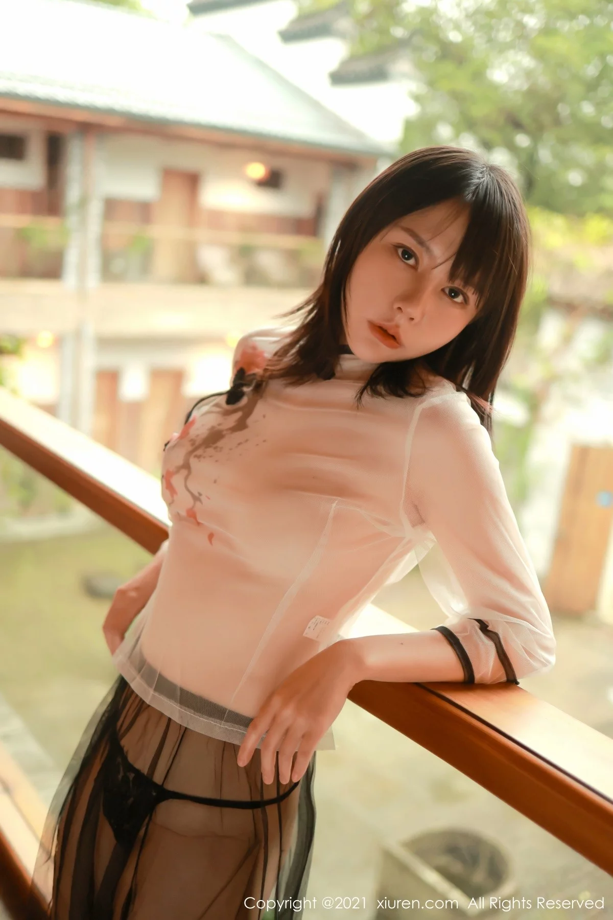 [[XiuRen秀人网]秀人网]No.4234_新人模特韩希蕾轻薄半透服饰露情趣丁字裤秀火辣身材诱惑写真41P