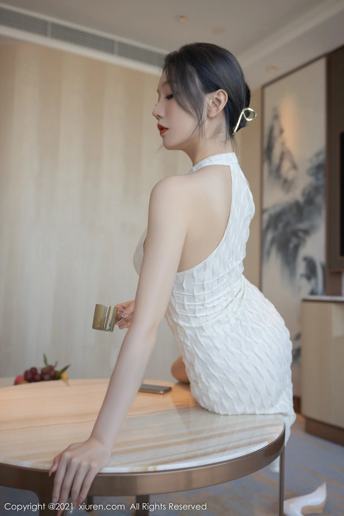 [[XiuRen秀人网]秀人网]No.4308_模特安然Maleah私房脱白纱连衣裙露红色蕾丝内衣惹火诱惑写真80P