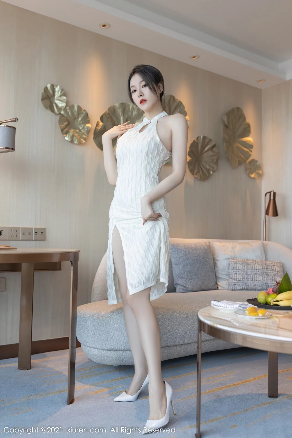 [[XiuRen秀人网]秀人网]No.4308_模特安然Maleah私房脱白纱连衣裙露红色蕾丝内衣惹火诱惑写真80P