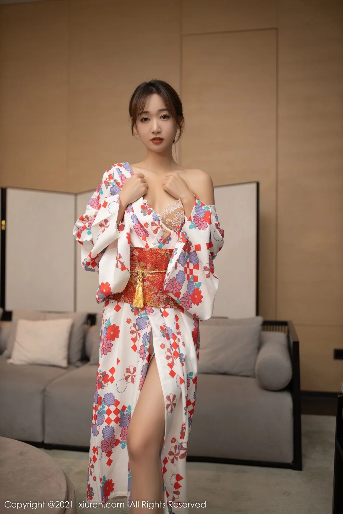 [[XiuRen秀人网]秀人网]No.4349_模特唐安琪江浙沪旅拍日料情景主题脱和服露蕾丝内衣诱惑写真88P