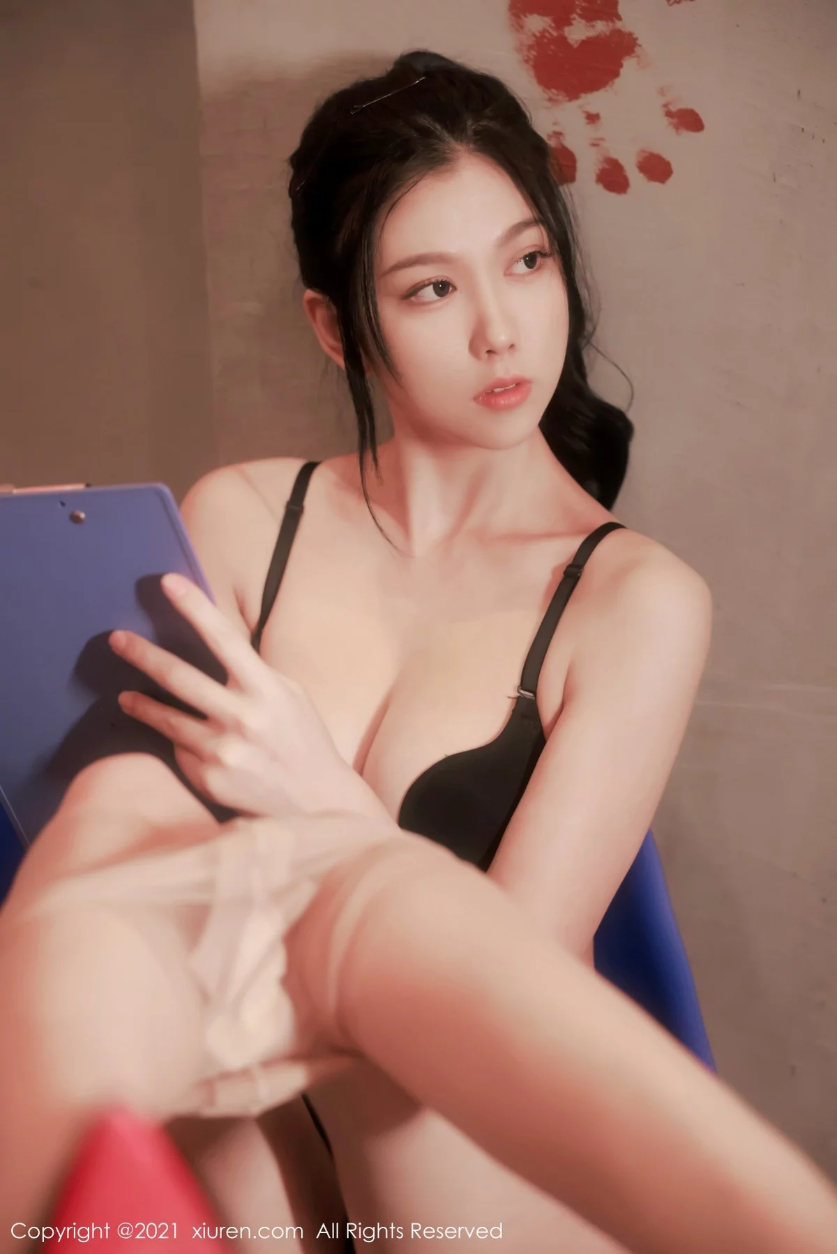 [[XiuRen秀人网]秀人网]No.4266_模特李雅柔182CM视觉魅惑体验半脱露性感黑色内衣诱惑写真54P