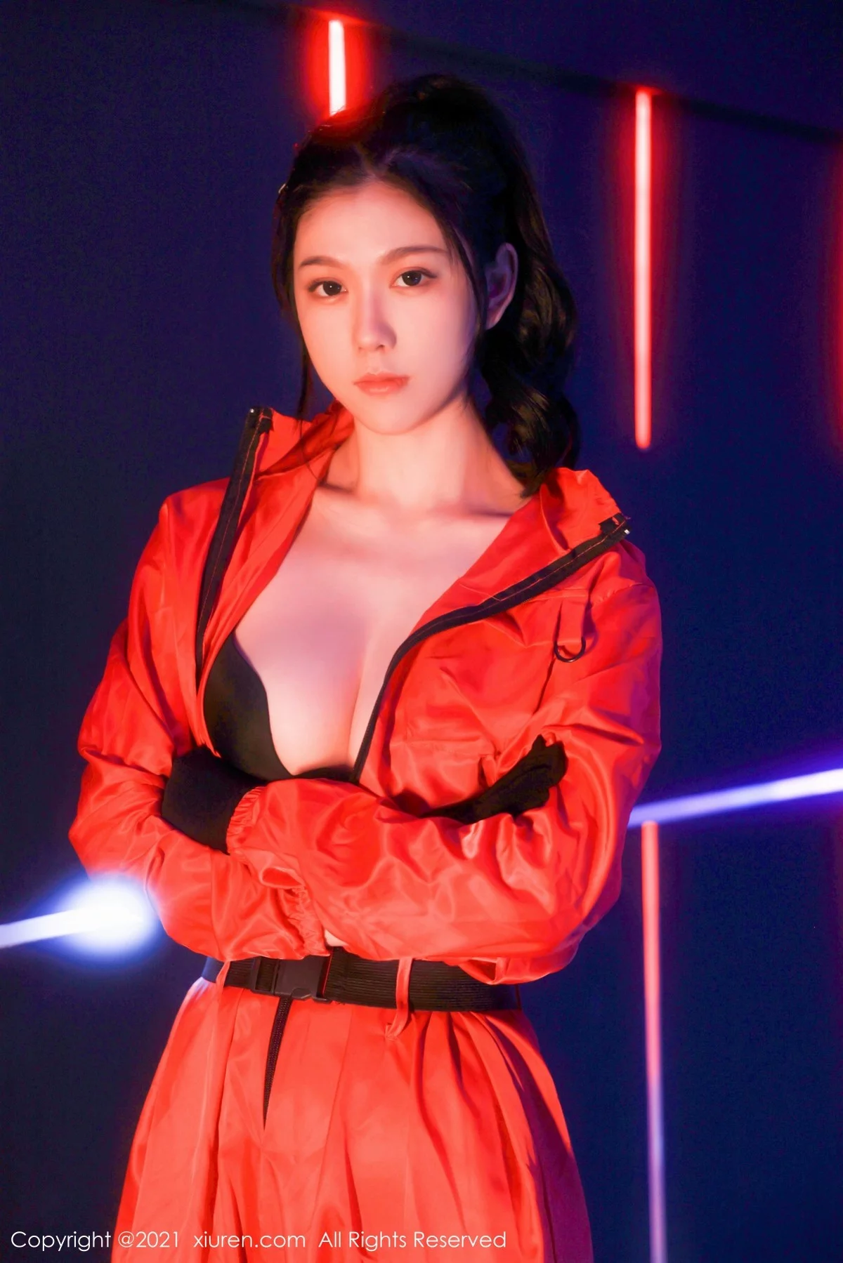 [[XiuRen秀人网]秀人网]No.4266_模特李雅柔182CM视觉魅惑体验半脱露性感黑色内衣诱惑写真54P