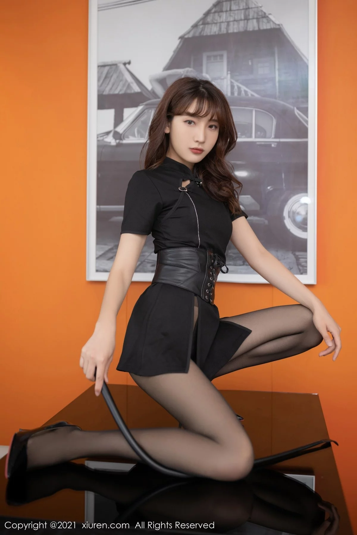 [[XiuRen秀人网]秀人网]No.4268_模特陆萱萱江浙沪旅拍半脱露黑色蕾丝内衣配黑丝裤袜诱惑写真78P