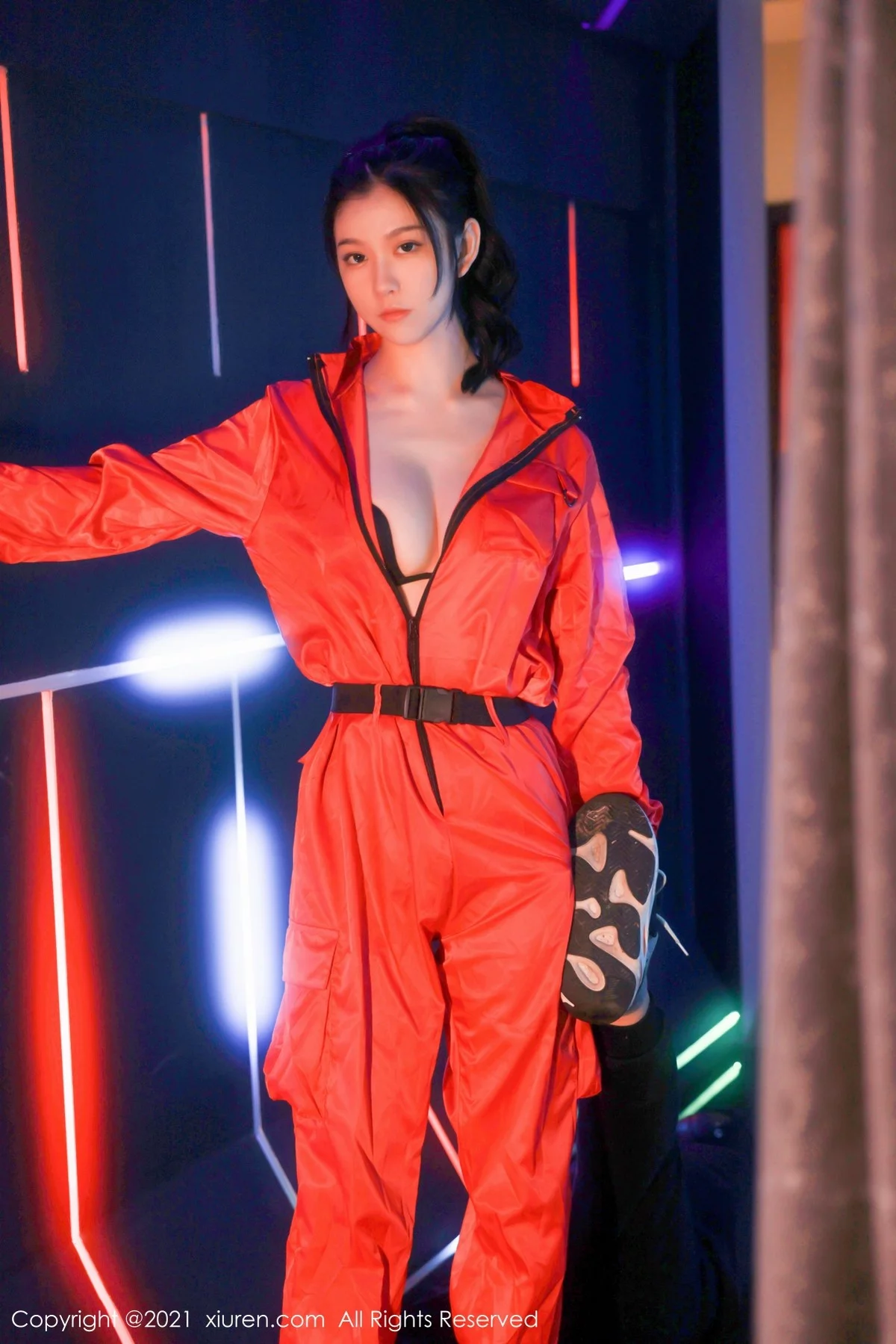 [[XiuRen秀人网]秀人网]No.4266_模特李雅柔182CM视觉魅惑体验半脱露性感黑色内衣诱惑写真54P