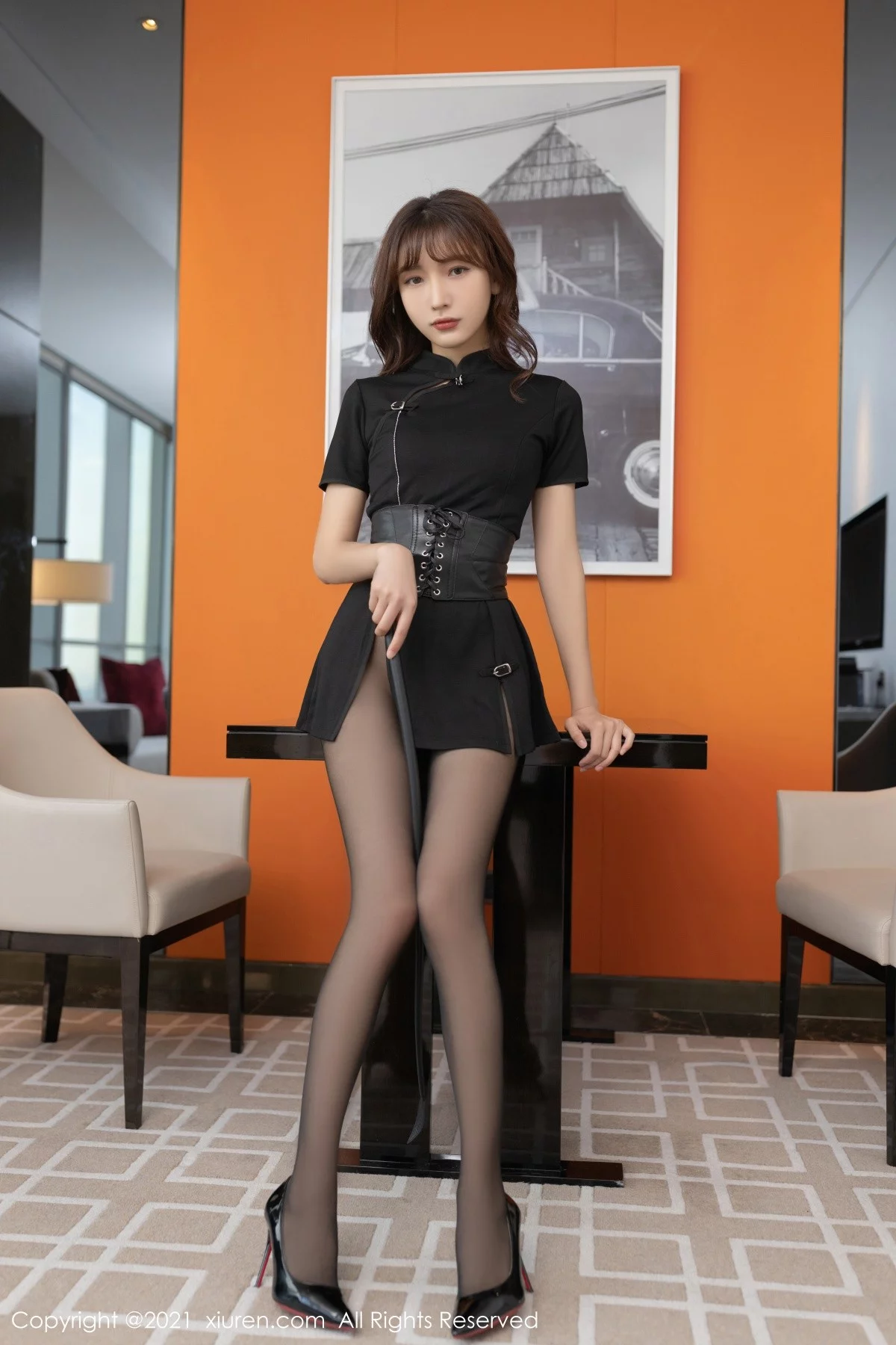 [[XiuRen秀人网]秀人网]No.4268_模特陆萱萱江浙沪旅拍半脱露黑色蕾丝内衣配黑丝裤袜诱惑写真78P