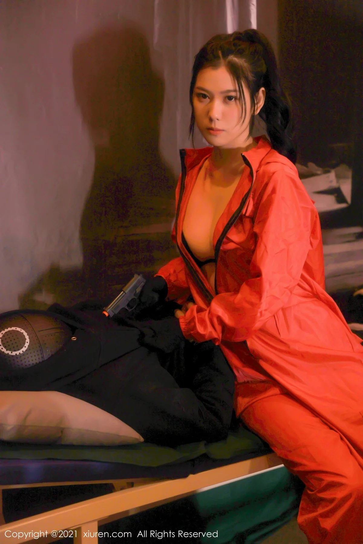 [[XiuRen秀人网]秀人网]No.4266_模特李雅柔182CM视觉魅惑体验半脱露性感黑色内衣诱惑写真54P