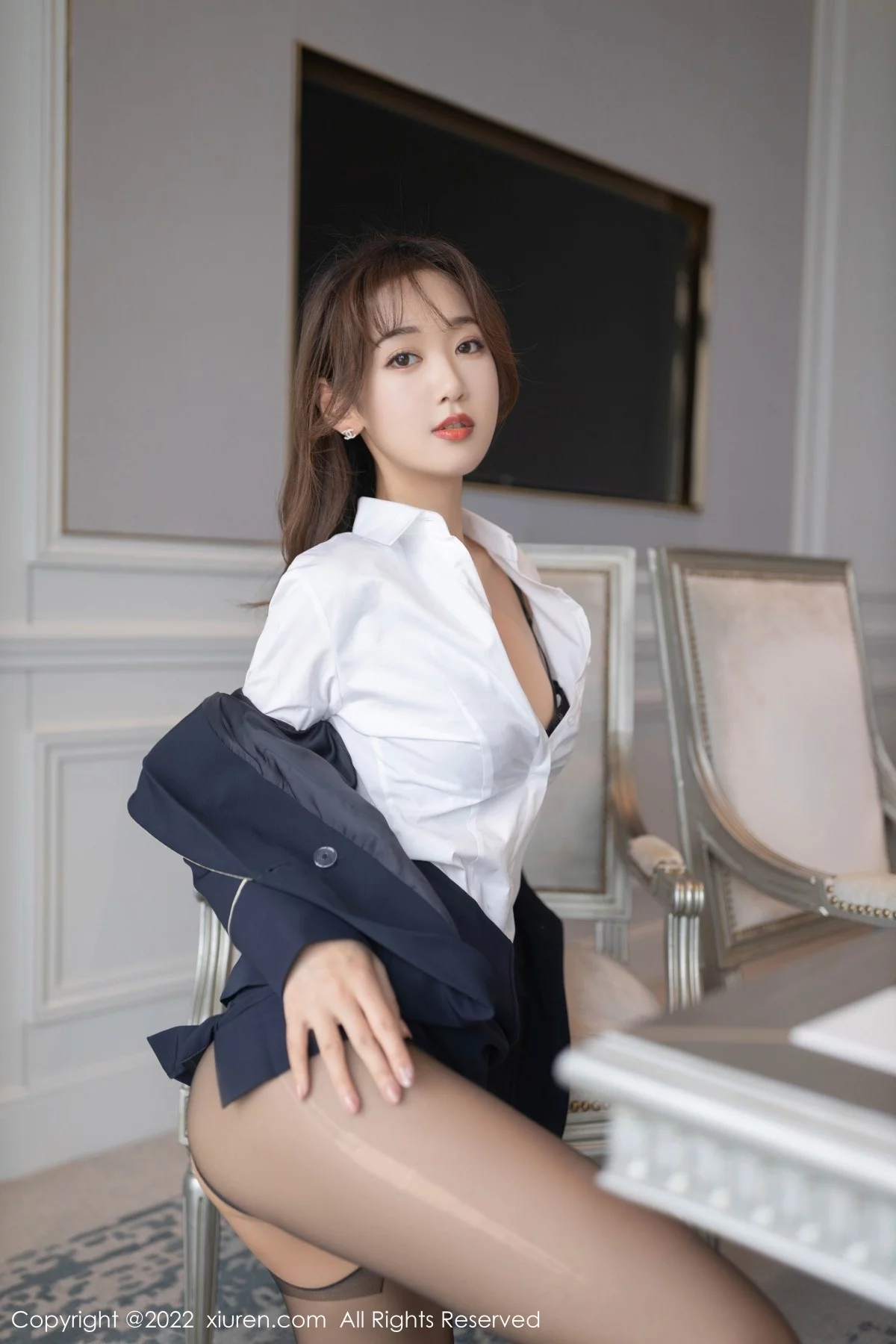 [[XiuRen秀人网]秀人网]No.4445_模特唐安琪会议室职业装主题黑色蕾丝内衣配开档黑丝诱惑写真89P