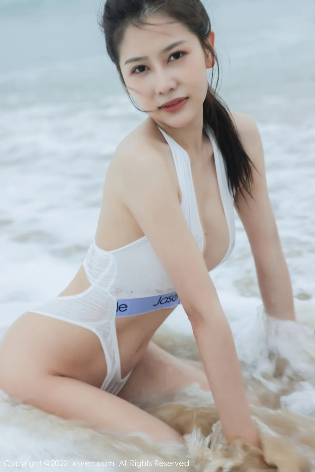 [[XiuRen秀人网]秀人网]No.4448_模特尹甜甜三亚旅拍户外沙滩超薄透视连体衣湿身撩人诱惑写真53P