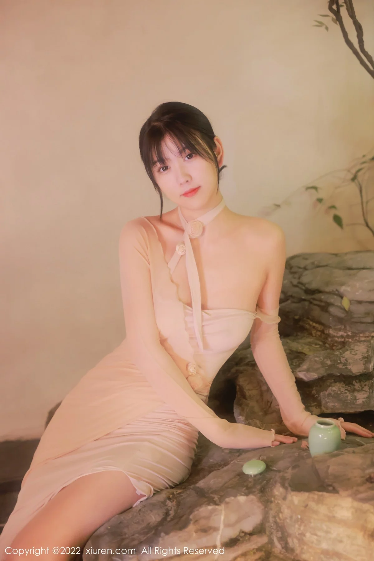 [[XiuRen秀人网]秀人网]No.4503_模特李雅柔182CM温泉主题粉色薄透服饰配无内肉丝湿身诱惑写真48P