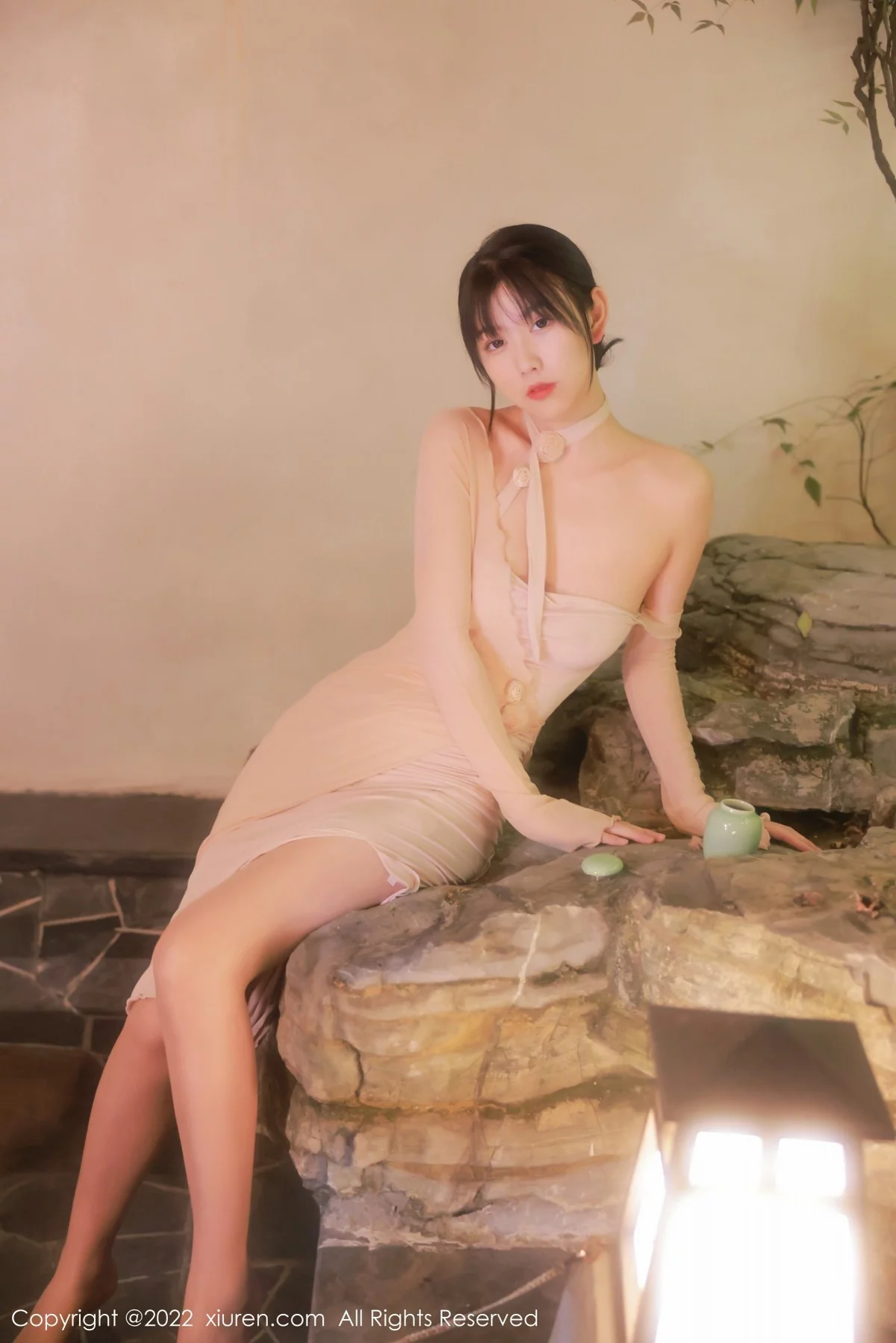 [[XiuRen秀人网]秀人网]No.4503_模特李雅柔182CM温泉主题粉色薄透服饰配无内肉丝湿身诱惑写真48P