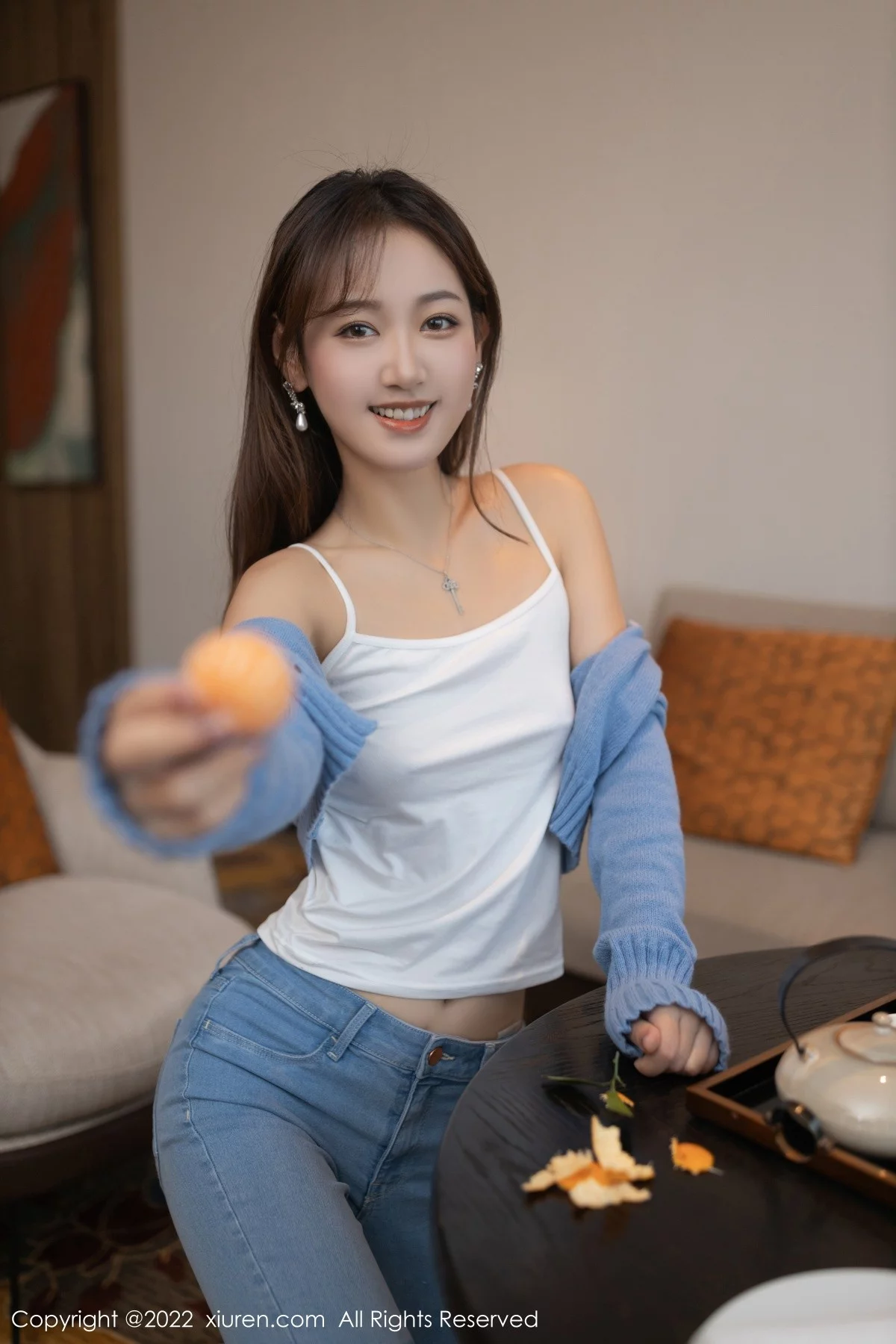 [[XiuRen秀人网]秀人网]No.4582_模特唐安琪小学妹角色扮演轻透白色上衣配牛仔裤性感迷人写真73P