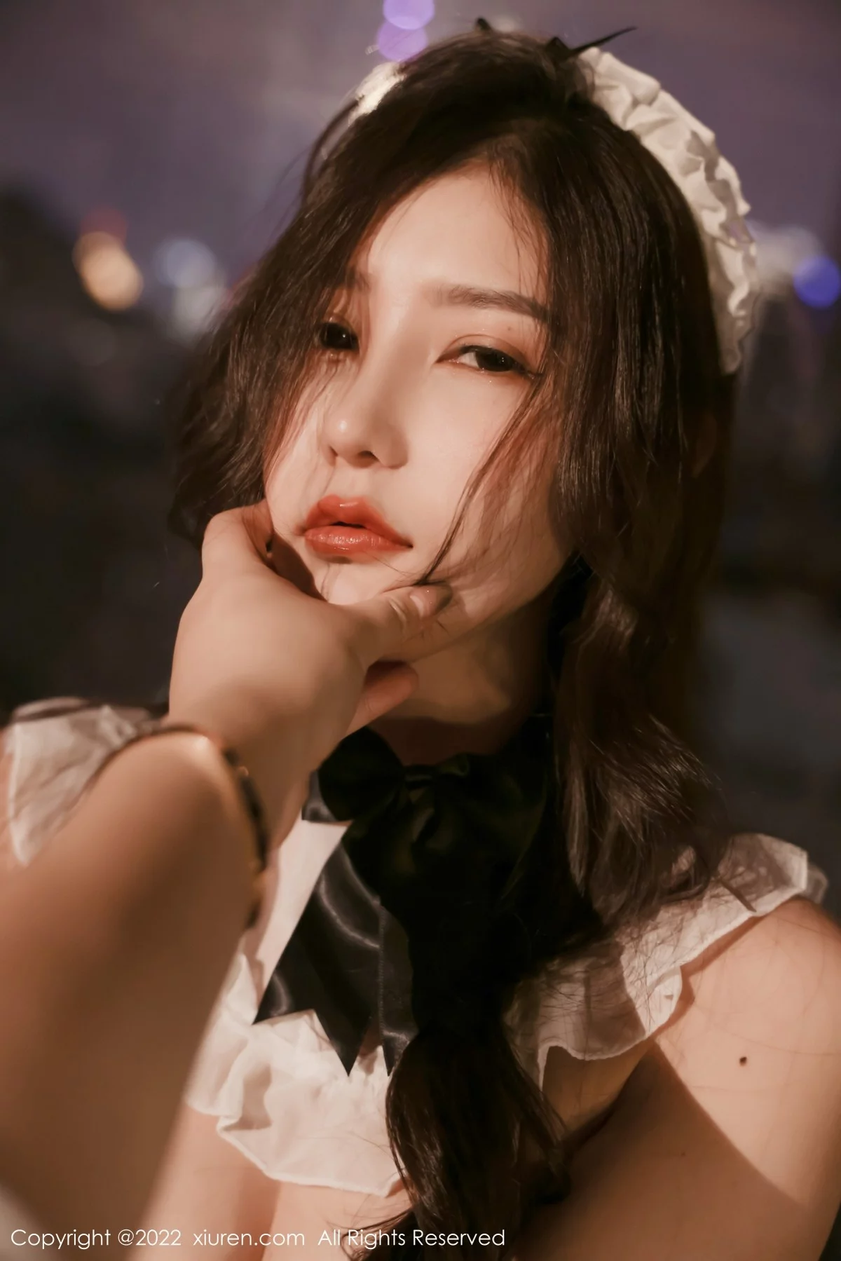 [[XiuRen秀人网]秀人网]No.4650_模特尹甜甜私房性感黑色女仆装情趣捆绑秀完美身材诱惑写真57P