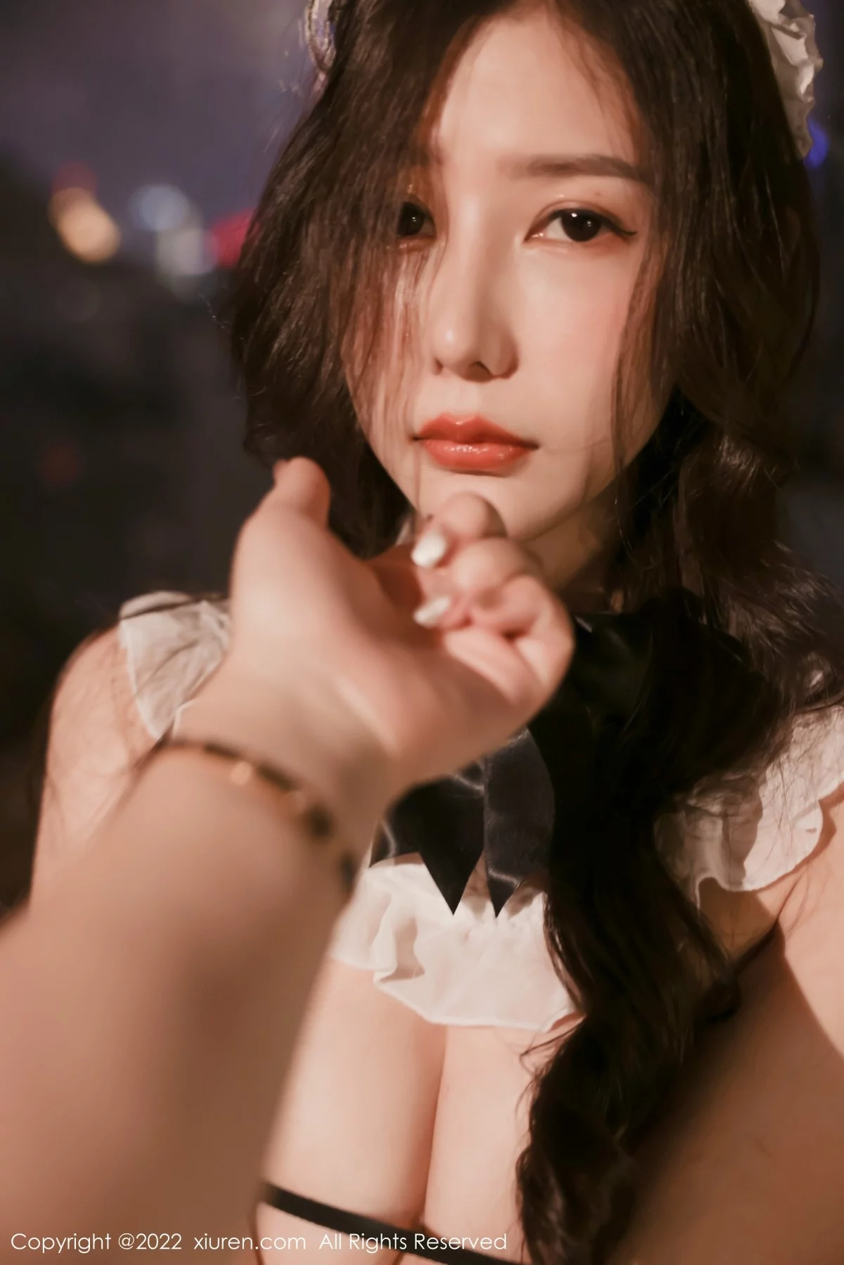 [[XiuRen秀人网]秀人网]No.4650_模特尹甜甜私房性感黑色女仆装情趣捆绑秀完美身材诱惑写真57P