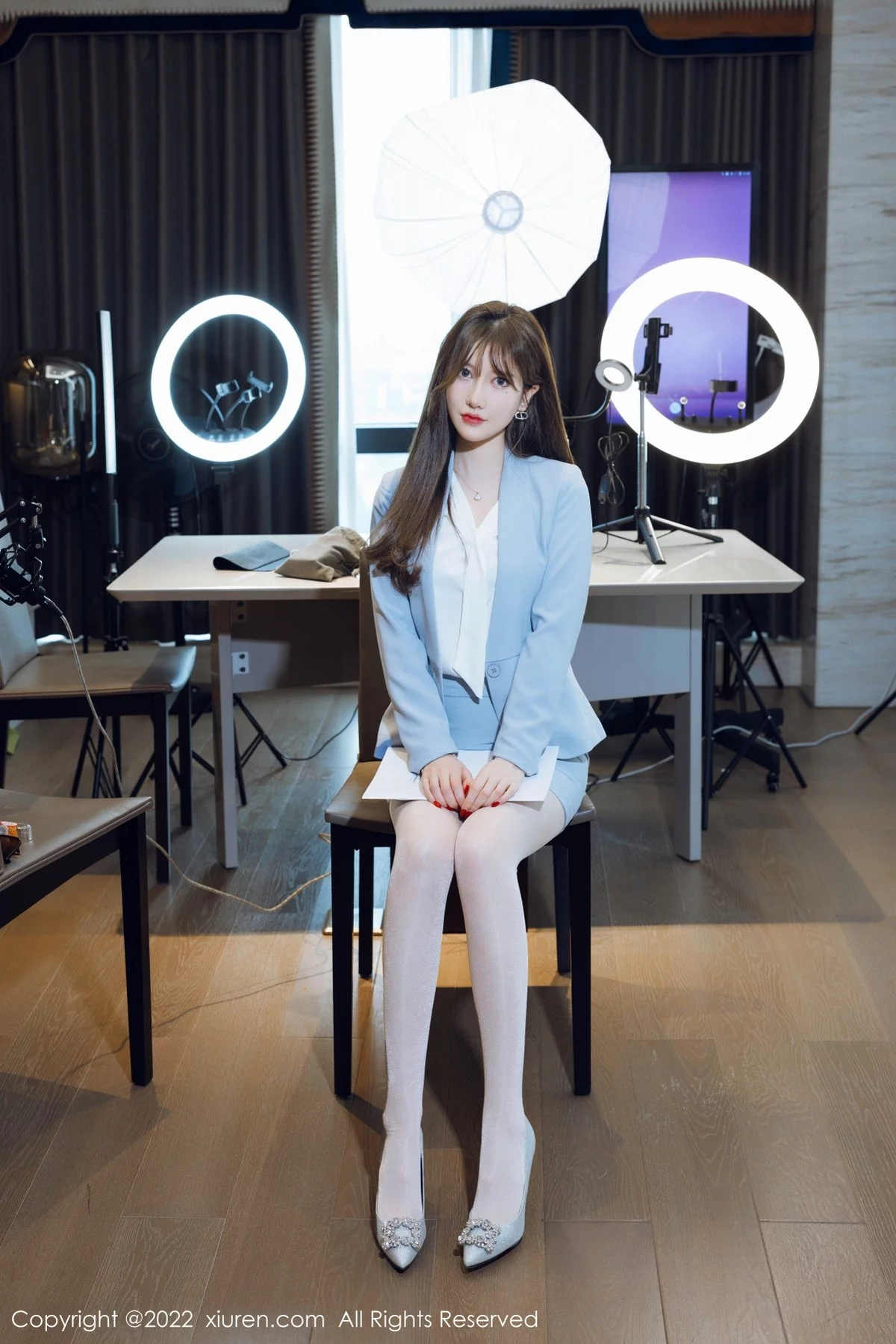 [[XiuRen秀人网]秀人网]No.4658_模特美桃酱蓝色制服系列私房半脱露性感内衣超薄肉丝诱惑写真64P