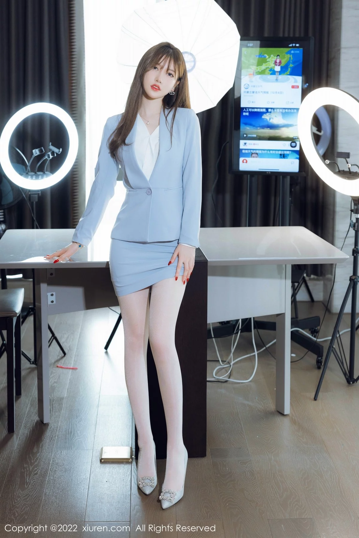 [[XiuRen秀人网]秀人网]No.4658_模特美桃酱蓝色制服系列私房半脱露性感内衣超薄肉丝诱惑写真64P