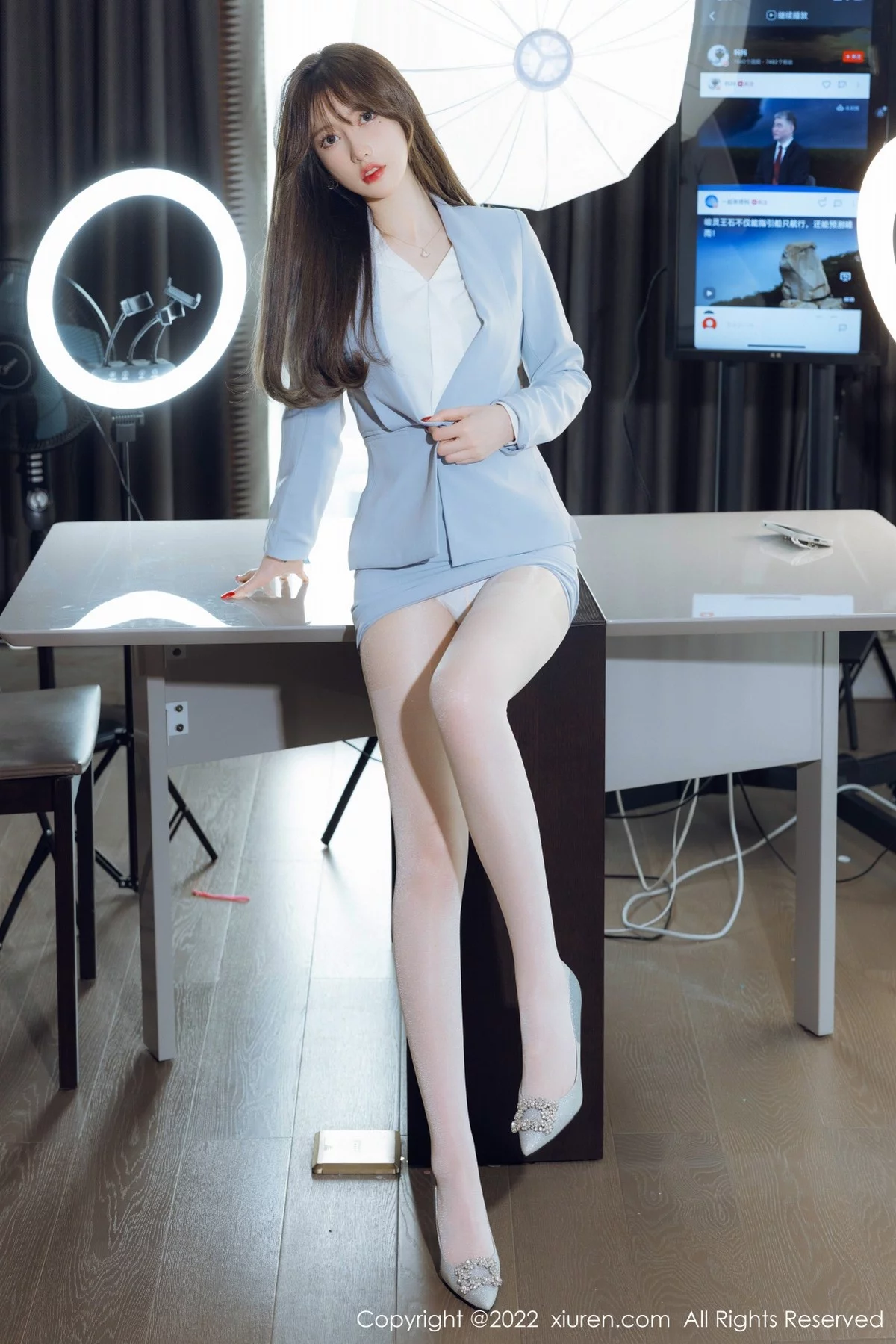 [[XiuRen秀人网]秀人网]No.4658_模特美桃酱蓝色制服系列私房半脱露性感内衣超薄肉丝诱惑写真64P