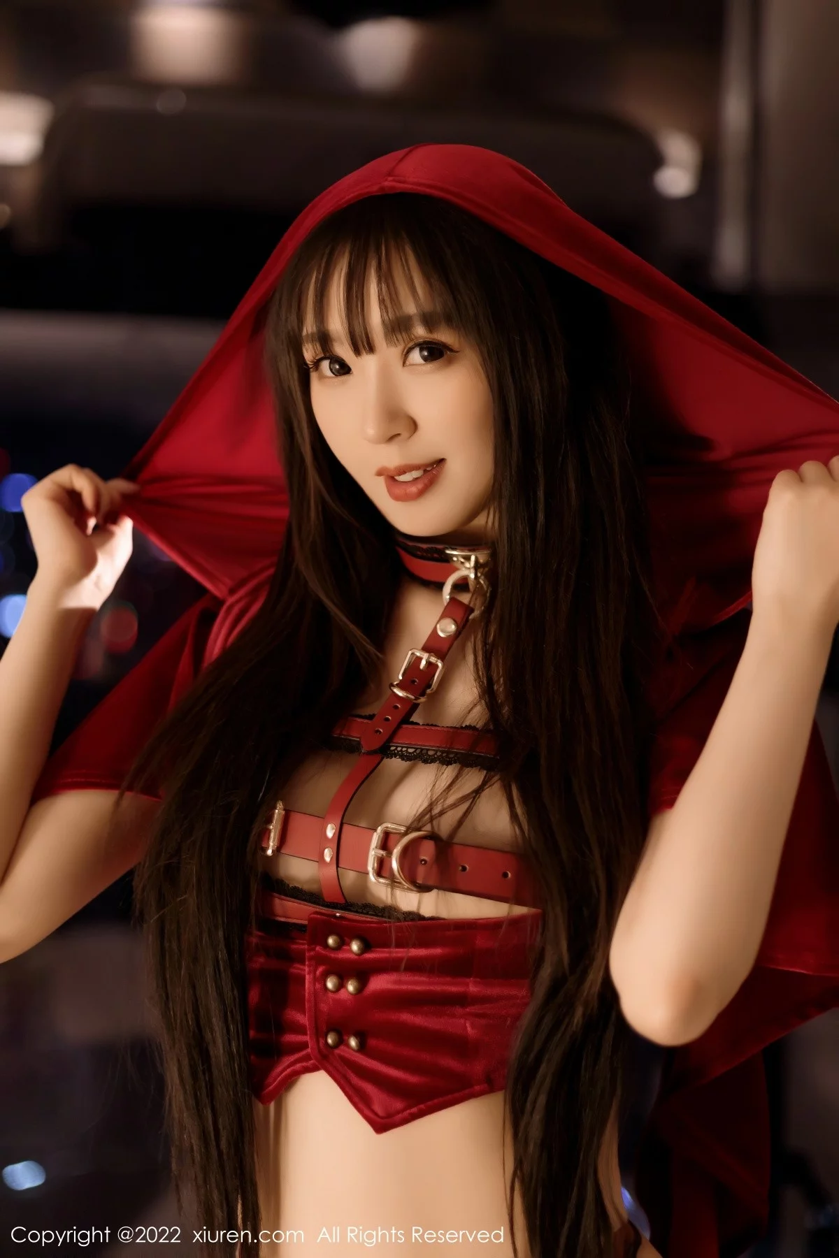 [[XiuRen秀人网]秀人网]No.4602_模特小波多性感红色外衣配精致情趣内衣红色丝袜撩人诱惑写真47P