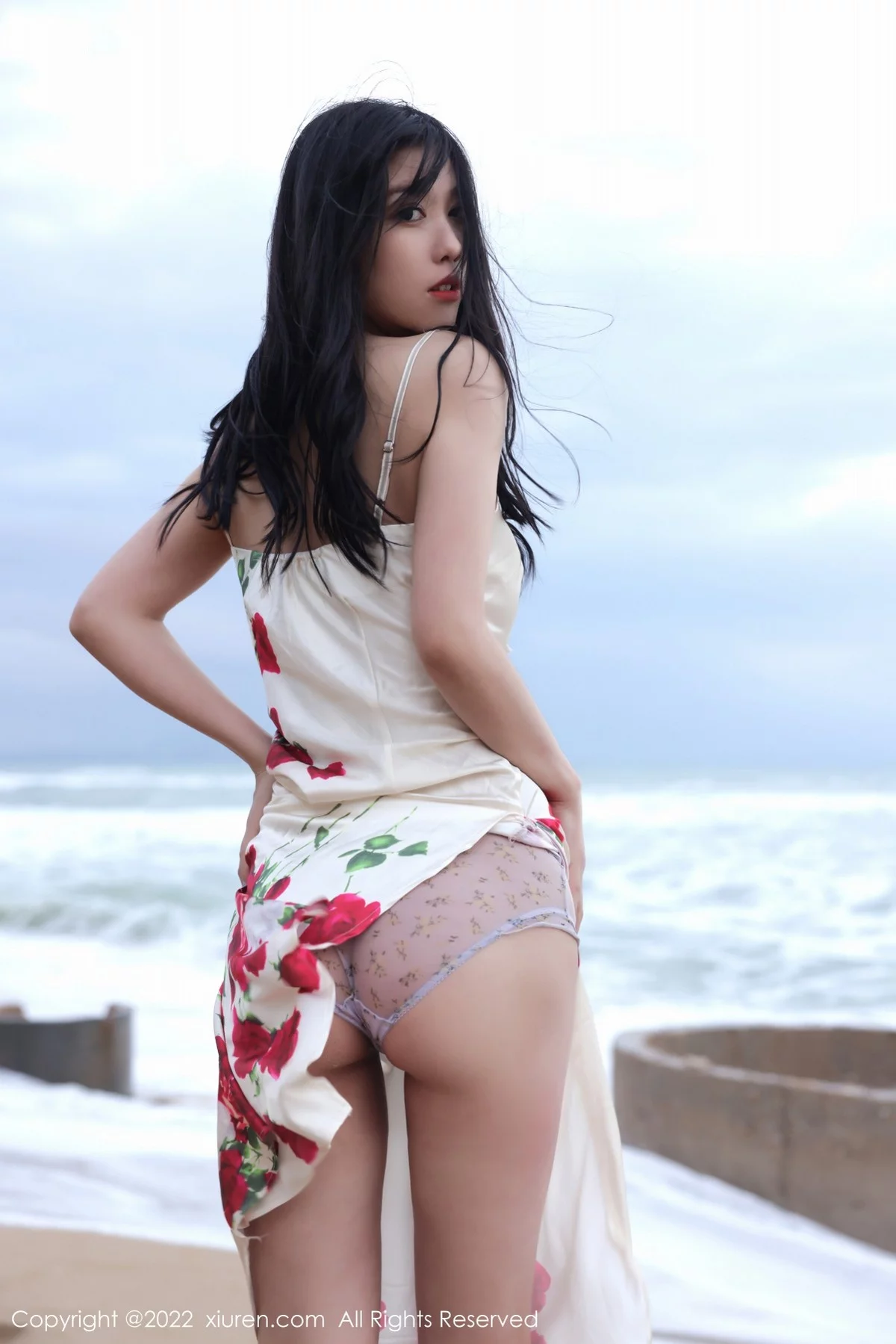 [[XiuRen秀人网]秀人网]No.4915_模特李雅柔三亚旅拍海边高开复古裙+黑色连体泳衣迷人诱惑写真74P