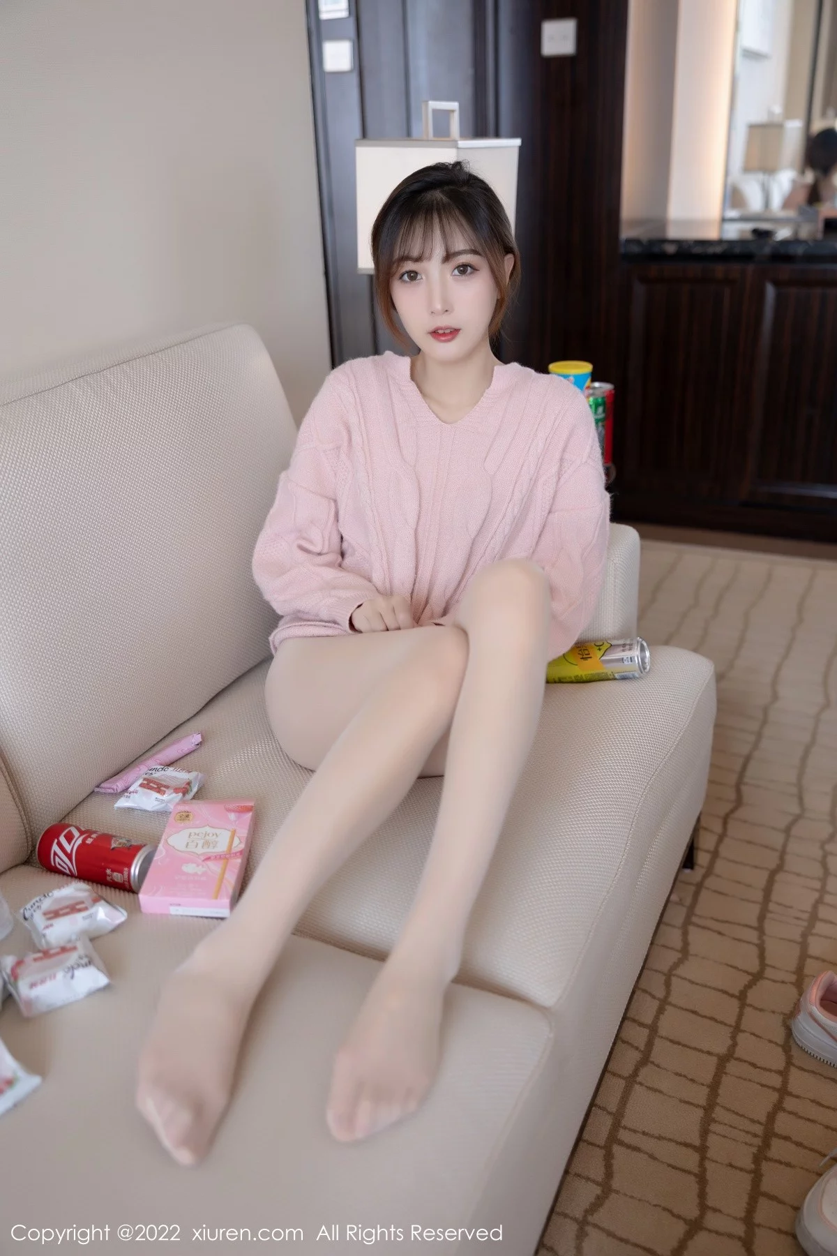 [[XiuRen秀人网]秀人网]No.4902_模特林星阑脱粉色长袖毛衣露蓝色蕾丝内衣配原色丝袜诱惑写真76P