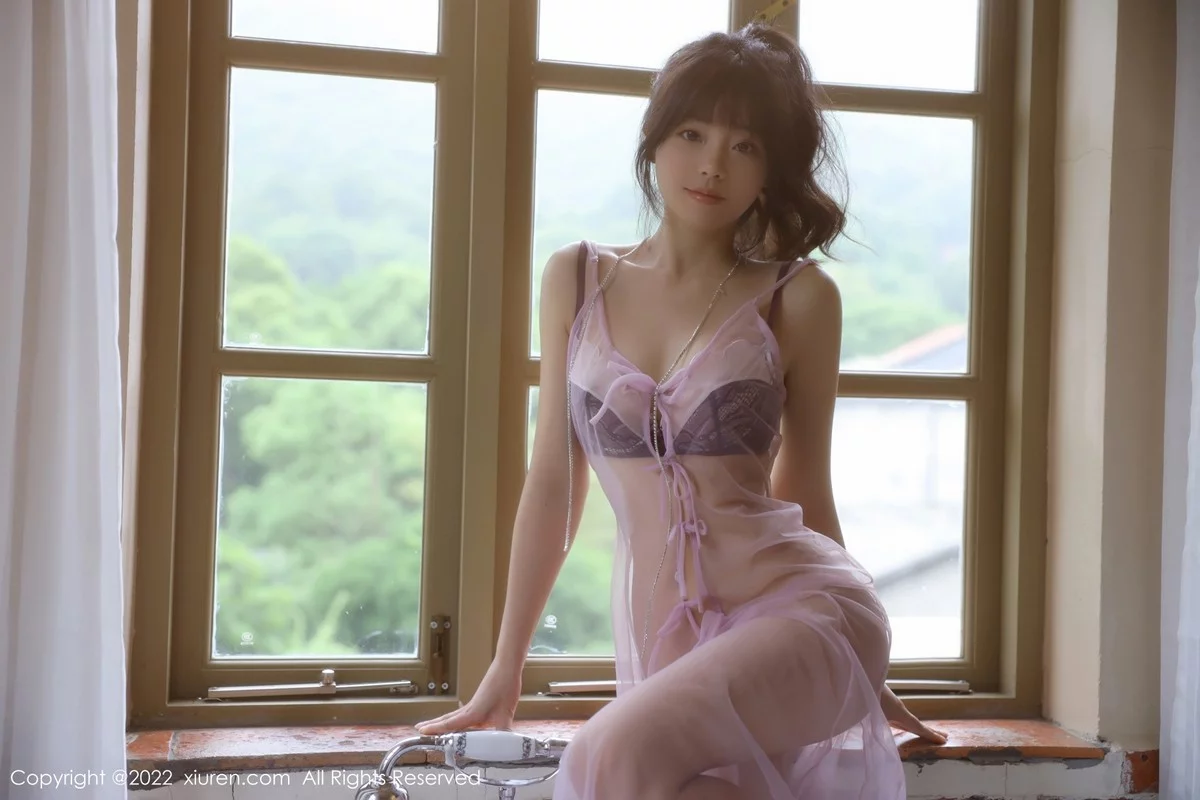 [[XiuRen秀人网]秀人网]No.5085_模特佘贝拉bella杭州旅拍紫色轻透薄纱透视秀蕾丝内衣诱惑写真73P