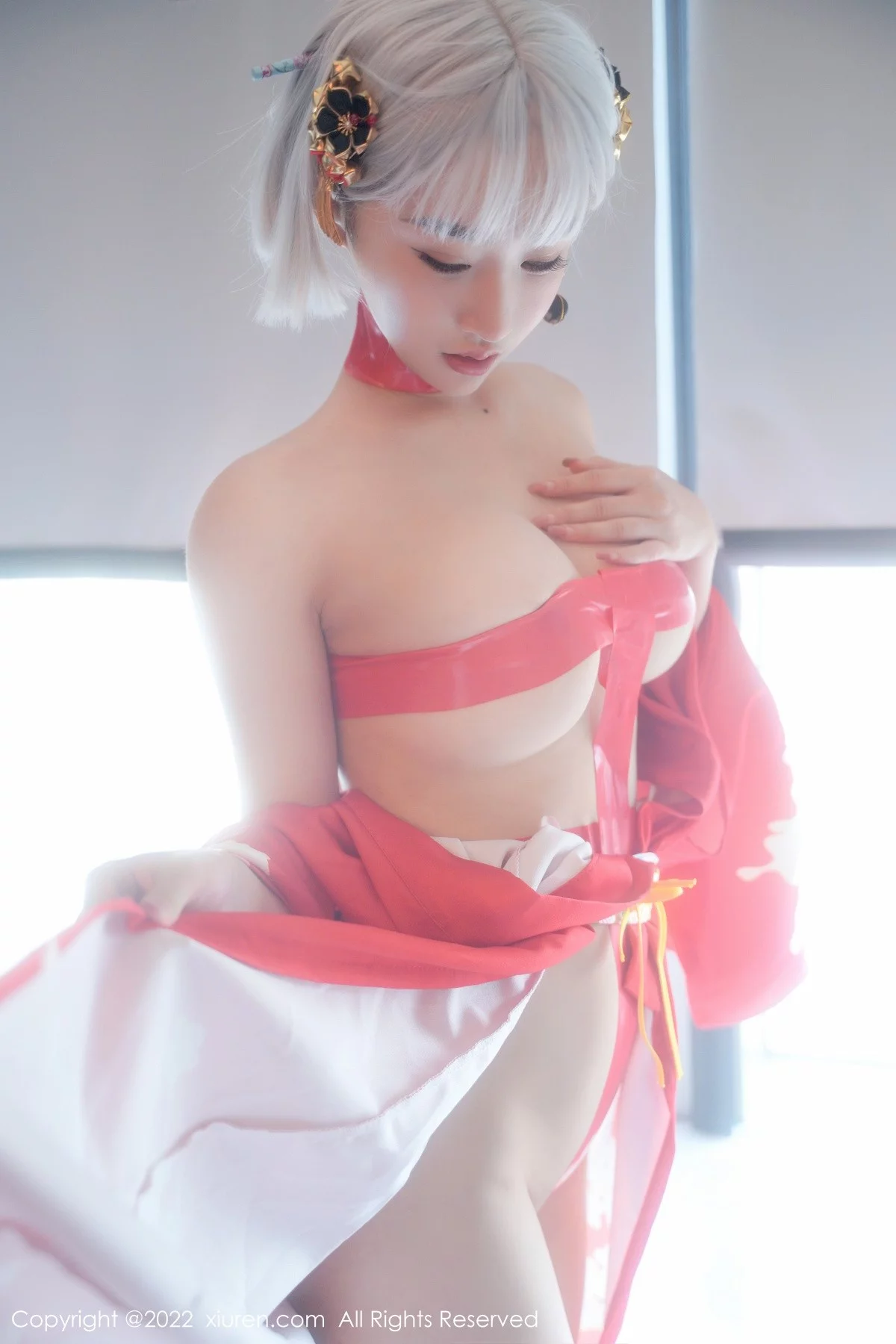 [[XiuRen秀人网]秀人网]No.5134_模特西门小玉蒸汽浴室里红带裹身秀火辣身材傲人豪乳诱惑写真66P