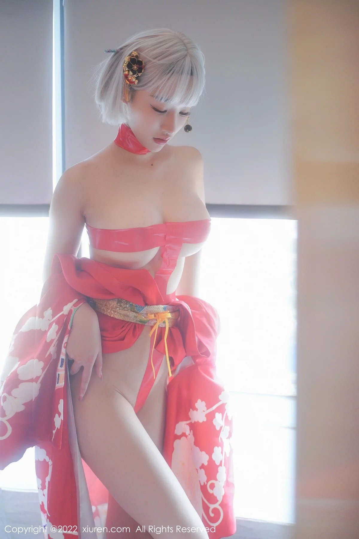 [[XiuRen秀人网]秀人网]No.5134_模特西门小玉蒸汽浴室里红带裹身秀火辣身材傲人豪乳诱惑写真66P