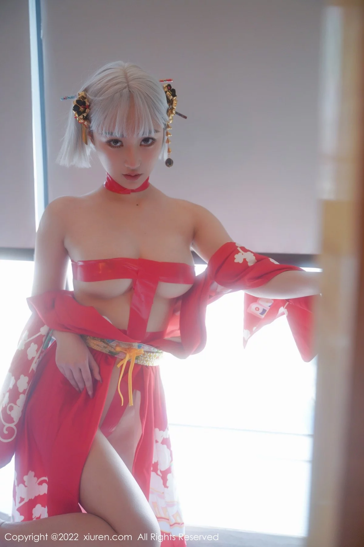 [[XiuRen秀人网]秀人网]No.5134_模特西门小玉蒸汽浴室里红带裹身秀火辣身材傲人豪乳诱惑写真66P