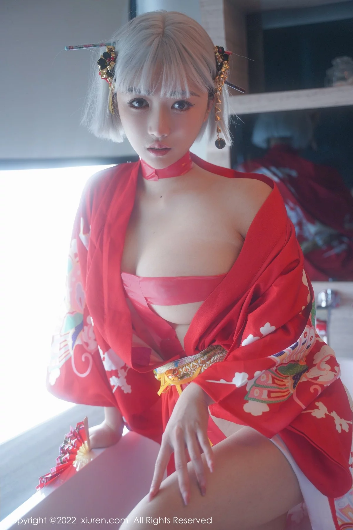 [[XiuRen秀人网]秀人网]No.5134_模特西门小玉蒸汽浴室里红带裹身秀火辣身材傲人豪乳诱惑写真66P