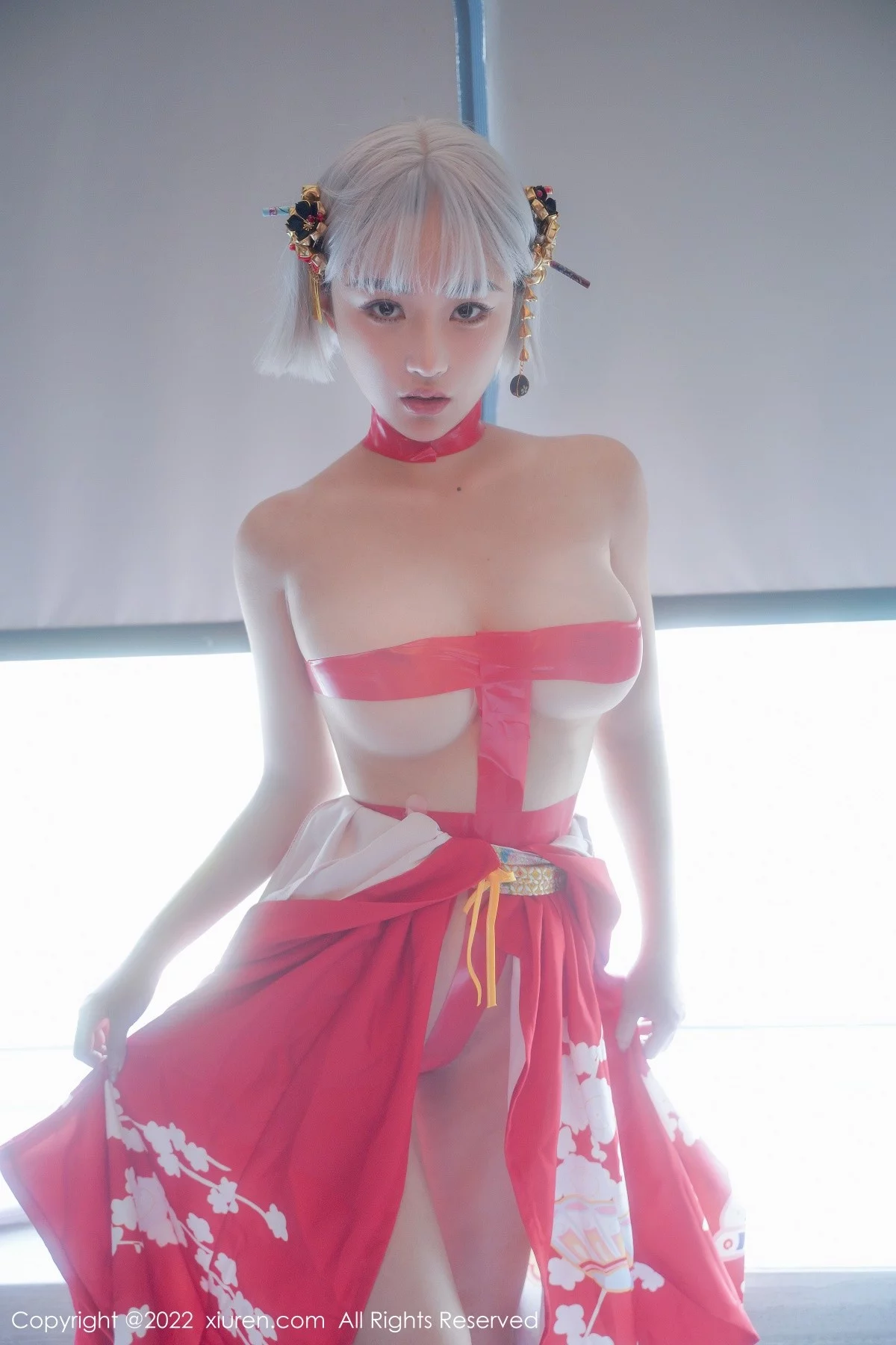 [[XiuRen秀人网]秀人网]No.5134_模特西门小玉蒸汽浴室里红带裹身秀火辣身材傲人豪乳诱惑写真66P