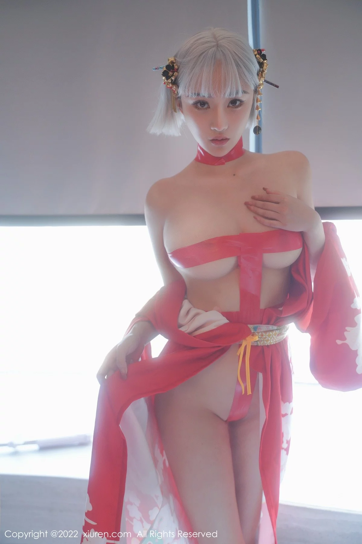 [[XiuRen秀人网]秀人网]No.5134_模特西门小玉蒸汽浴室里红带裹身秀火辣身材傲人豪乳诱惑写真66P