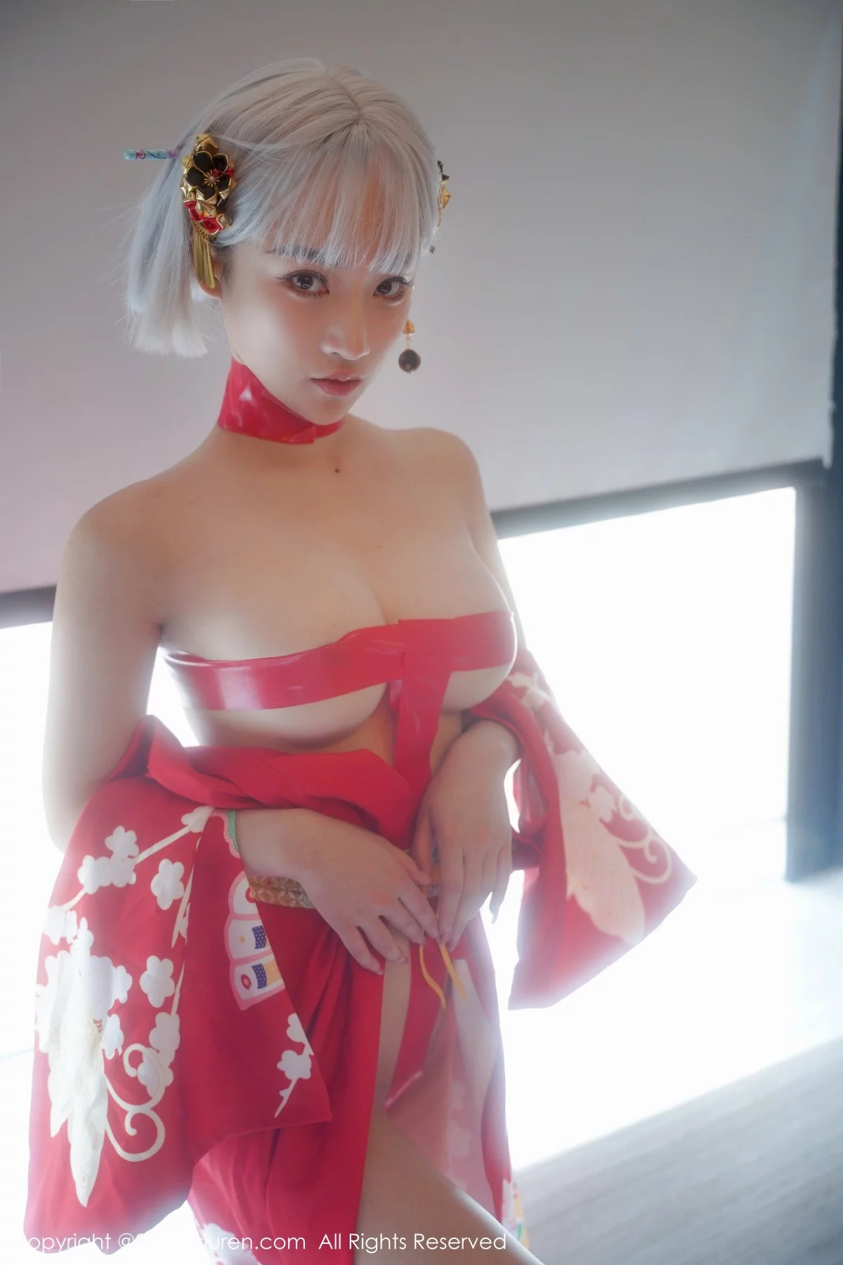 [[XiuRen秀人网]秀人网]No.5134_模特西门小玉蒸汽浴室里红带裹身秀火辣身材傲人豪乳诱惑写真66P