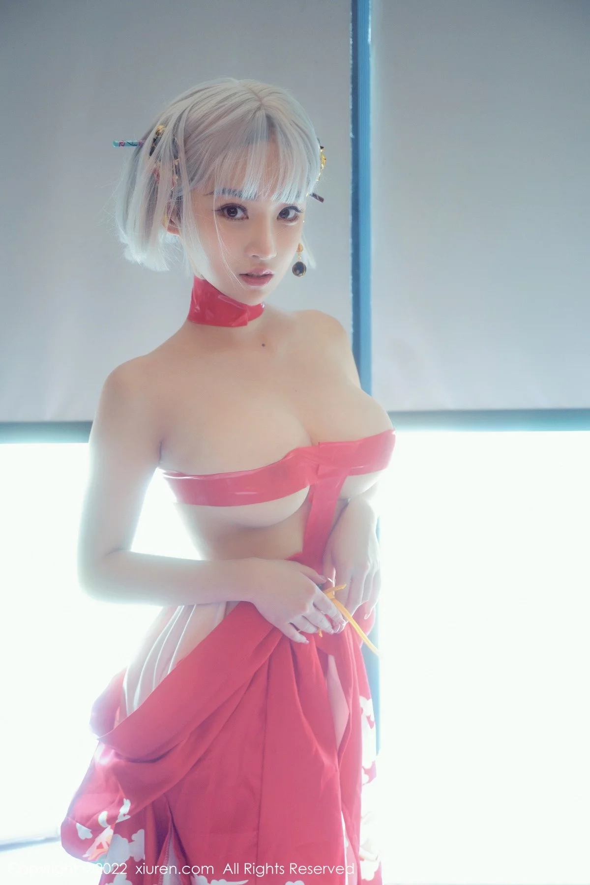 [[XiuRen秀人网]秀人网]No.5134_模特西门小玉蒸汽浴室里红带裹身秀火辣身材傲人豪乳诱惑写真66P