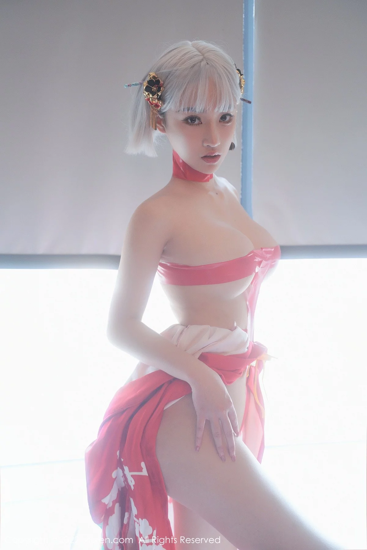 [[XiuRen秀人网]秀人网]No.5134_模特西门小玉蒸汽浴室里红带裹身秀火辣身材傲人豪乳诱惑写真66P