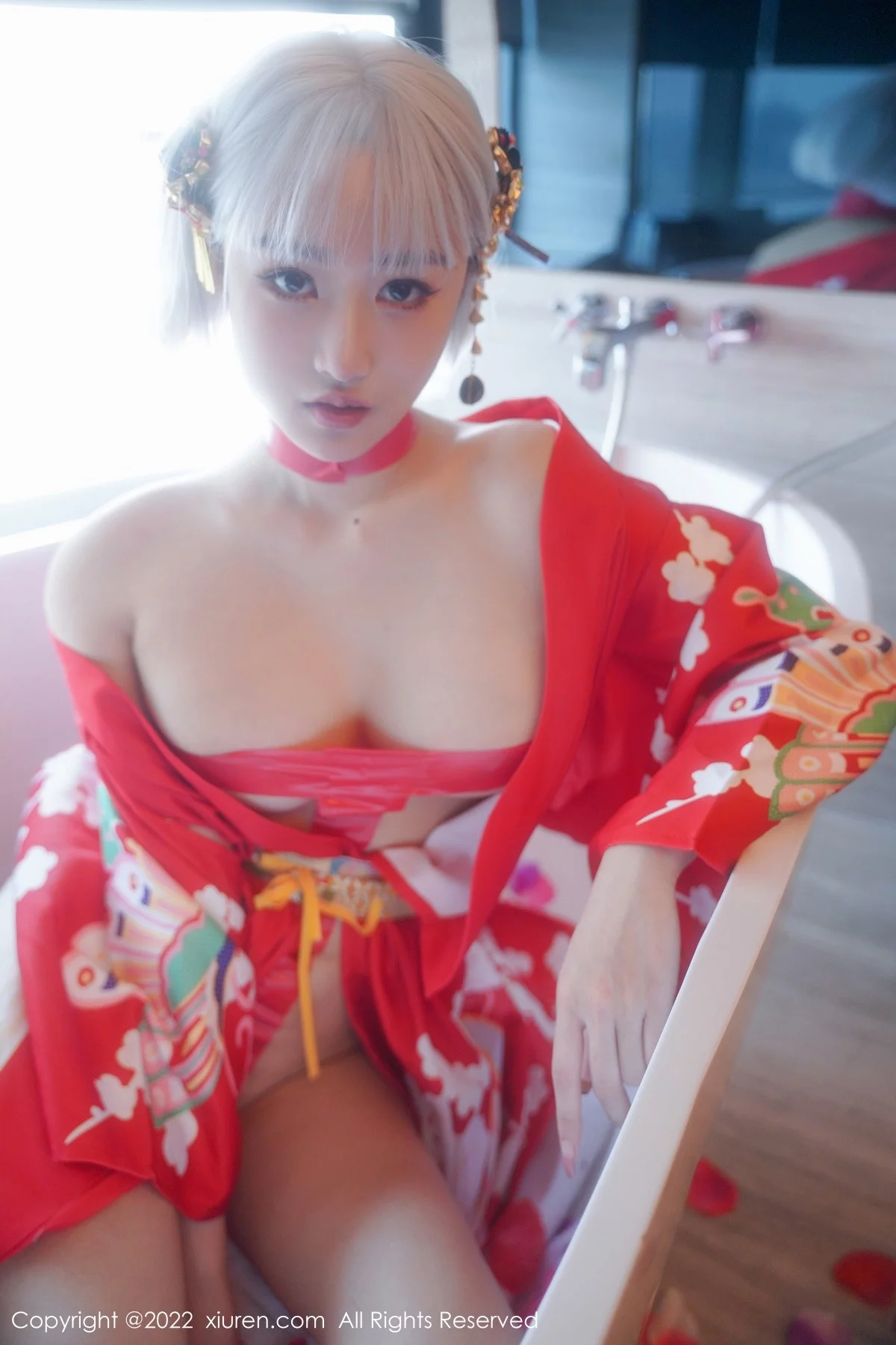 [[XiuRen秀人网]秀人网]No.5134_模特西门小玉蒸汽浴室里红带裹身秀火辣身材傲人豪乳诱惑写真66P