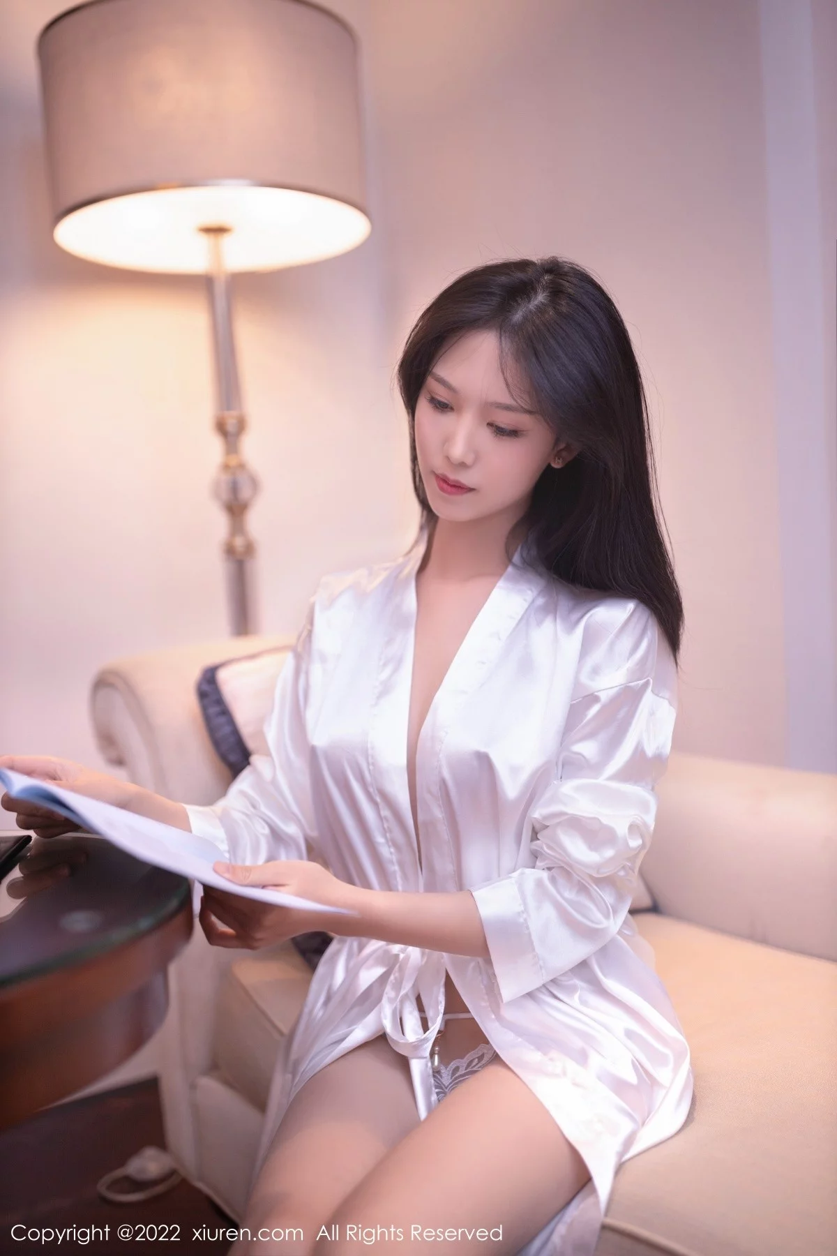 [[XiuRen秀人网]秀人网]No.5146_模特利世室内场景脱白色丝绸睡裙露性感白色内衣迷人诱惑写真63P