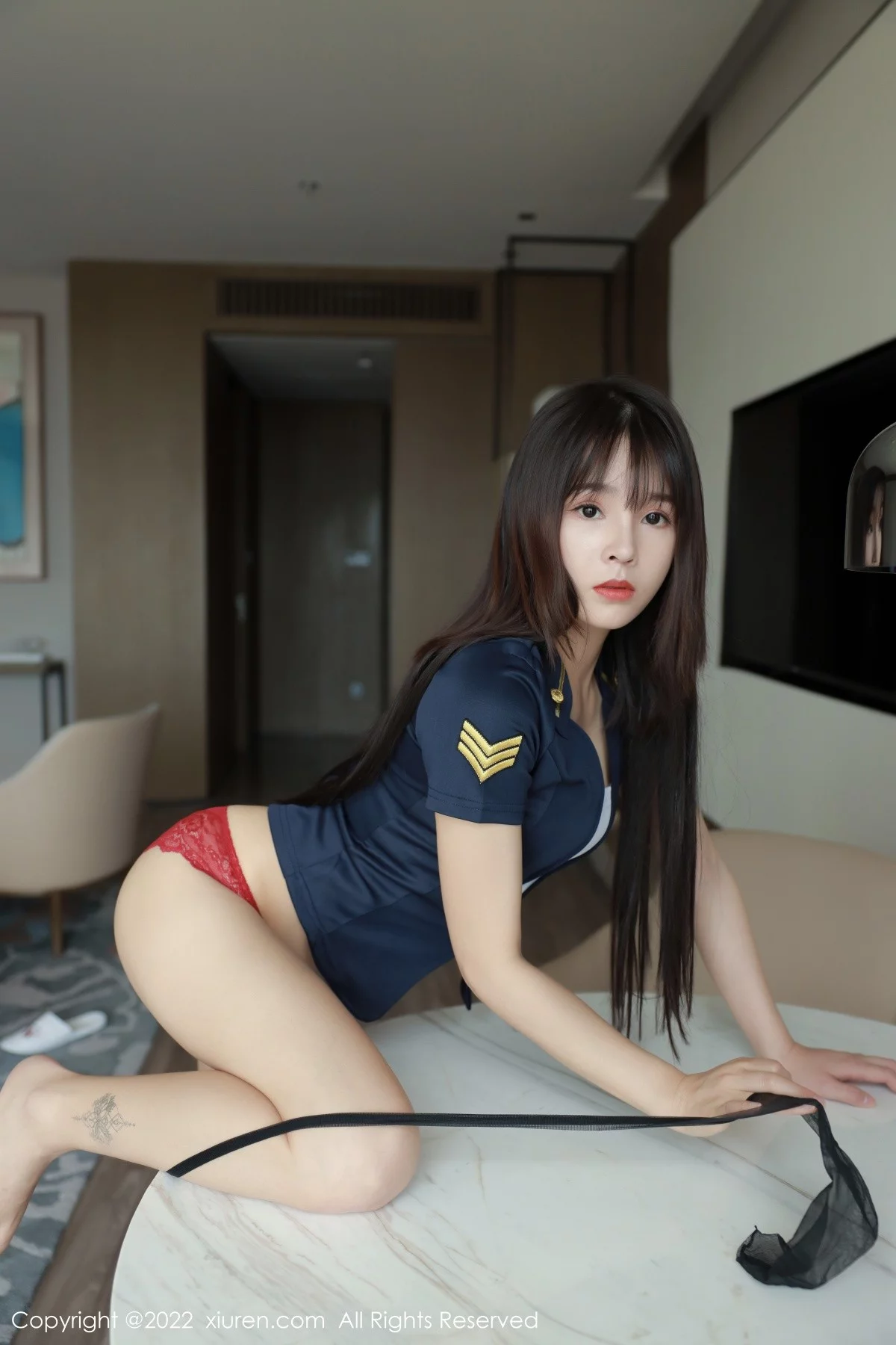 [[XiuRen秀人网]秀人网]No.5049_新人模特许嘉欣私房脱性感服饰露红色蕾丝内衣撩人诱惑写真63P