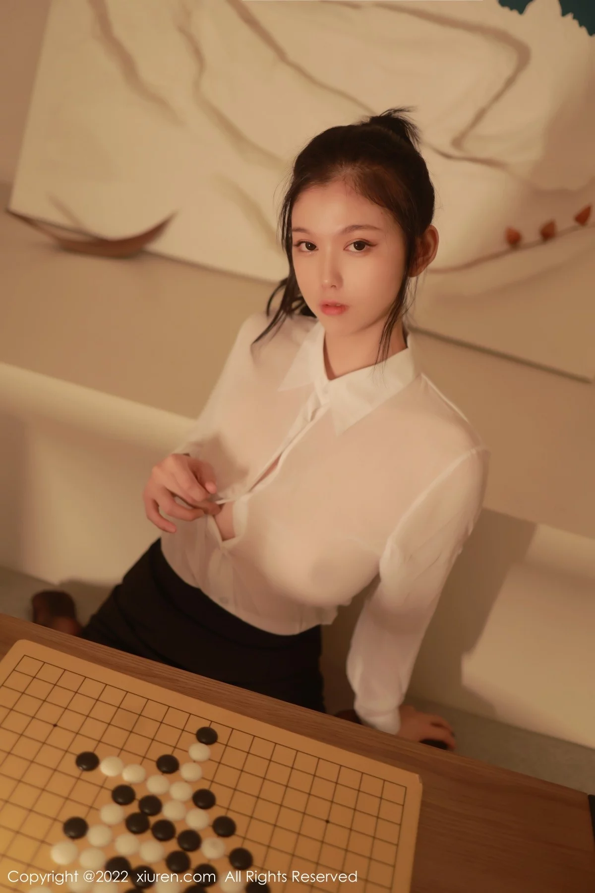 [[XiuRen秀人网]秀人网]No.5057_模特李雅柔白色轻透上衣配黑色短裙露开档黑丝秀翘臀诱惑写真65P