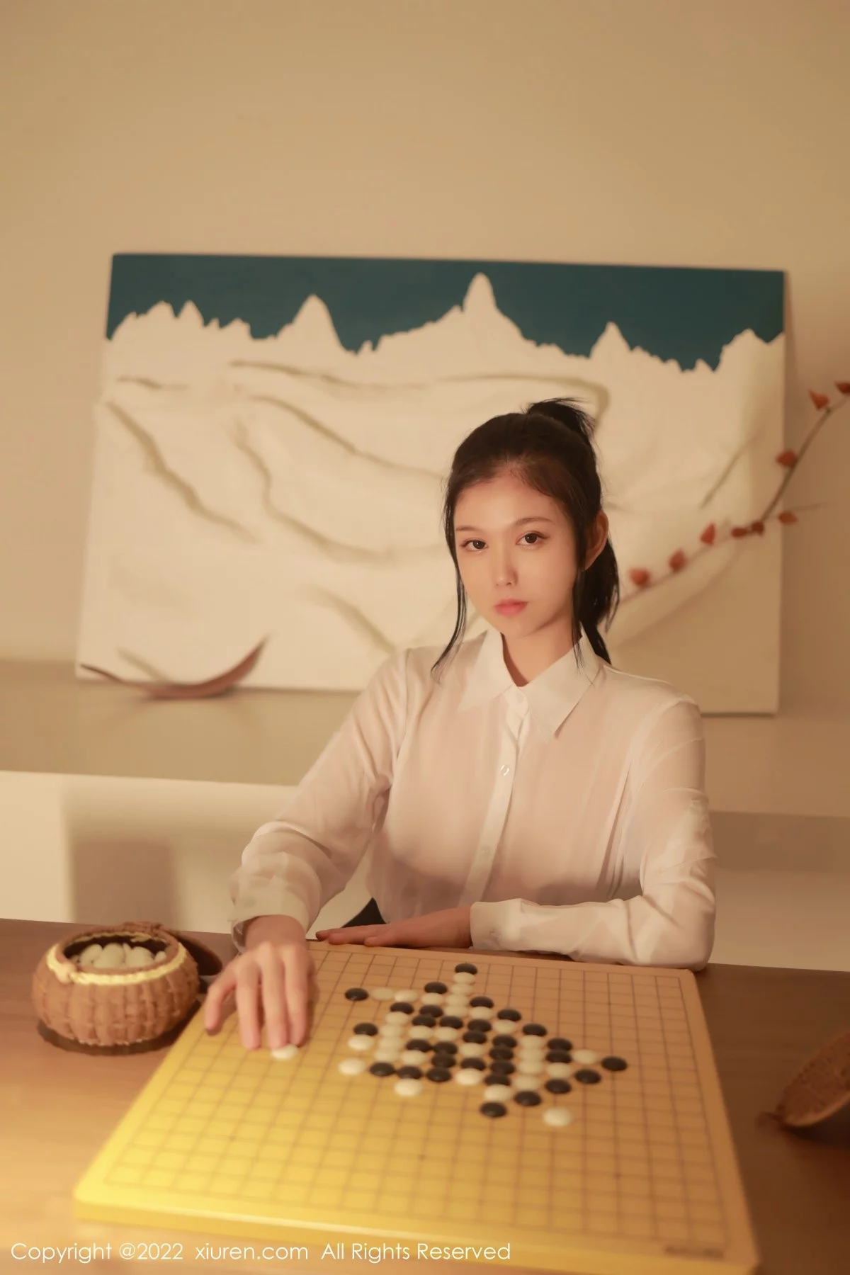 [[XiuRen秀人网]秀人网]No.5057_模特李雅柔白色轻透上衣配黑色短裙露开档黑丝秀翘臀诱惑写真65P