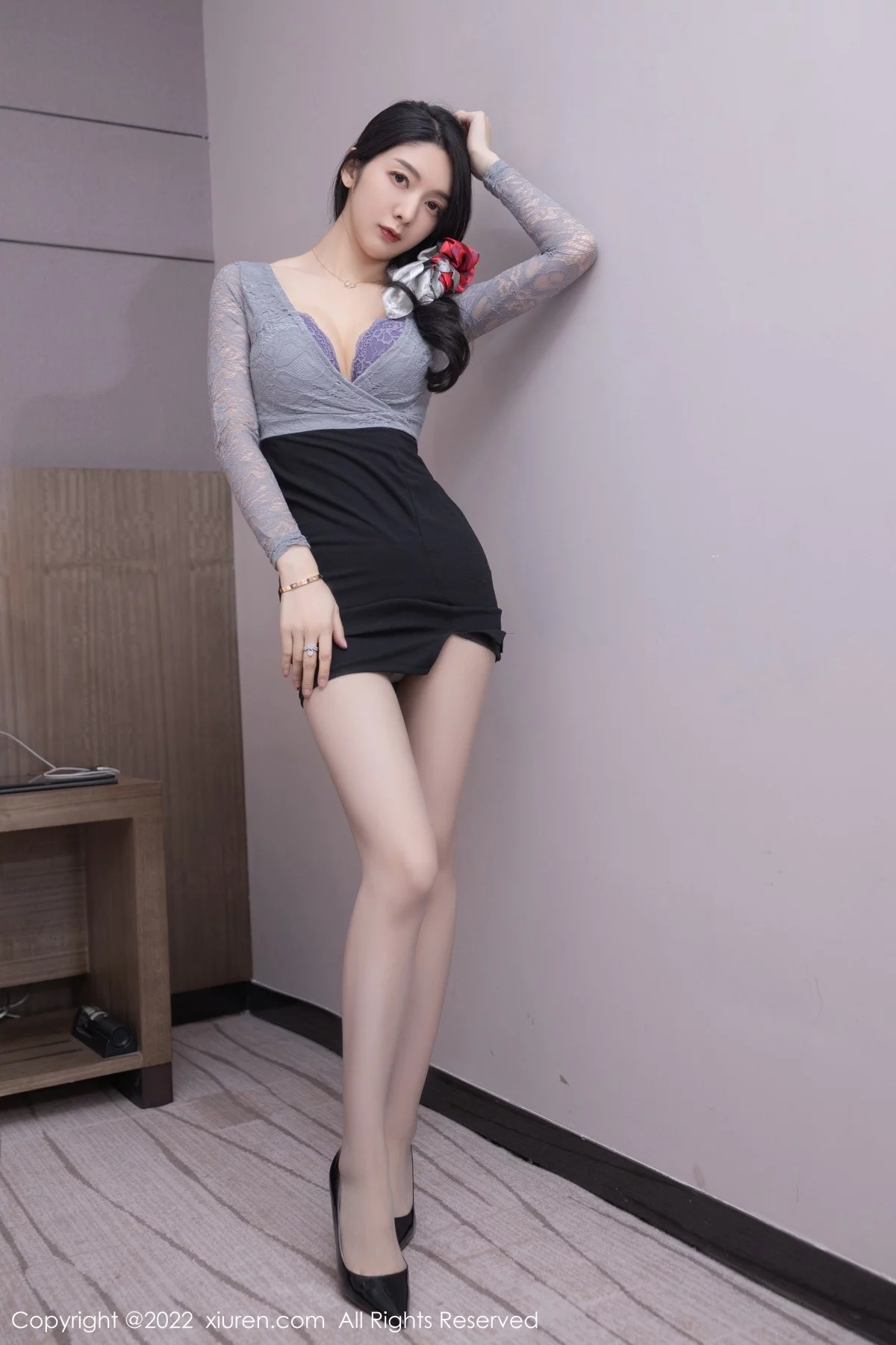 [[XiuRen秀人网]秀人网]No.5058_女神Angela小热巴私房半脱露性感蕾丝内衣配超薄肉丝诱惑写真79P