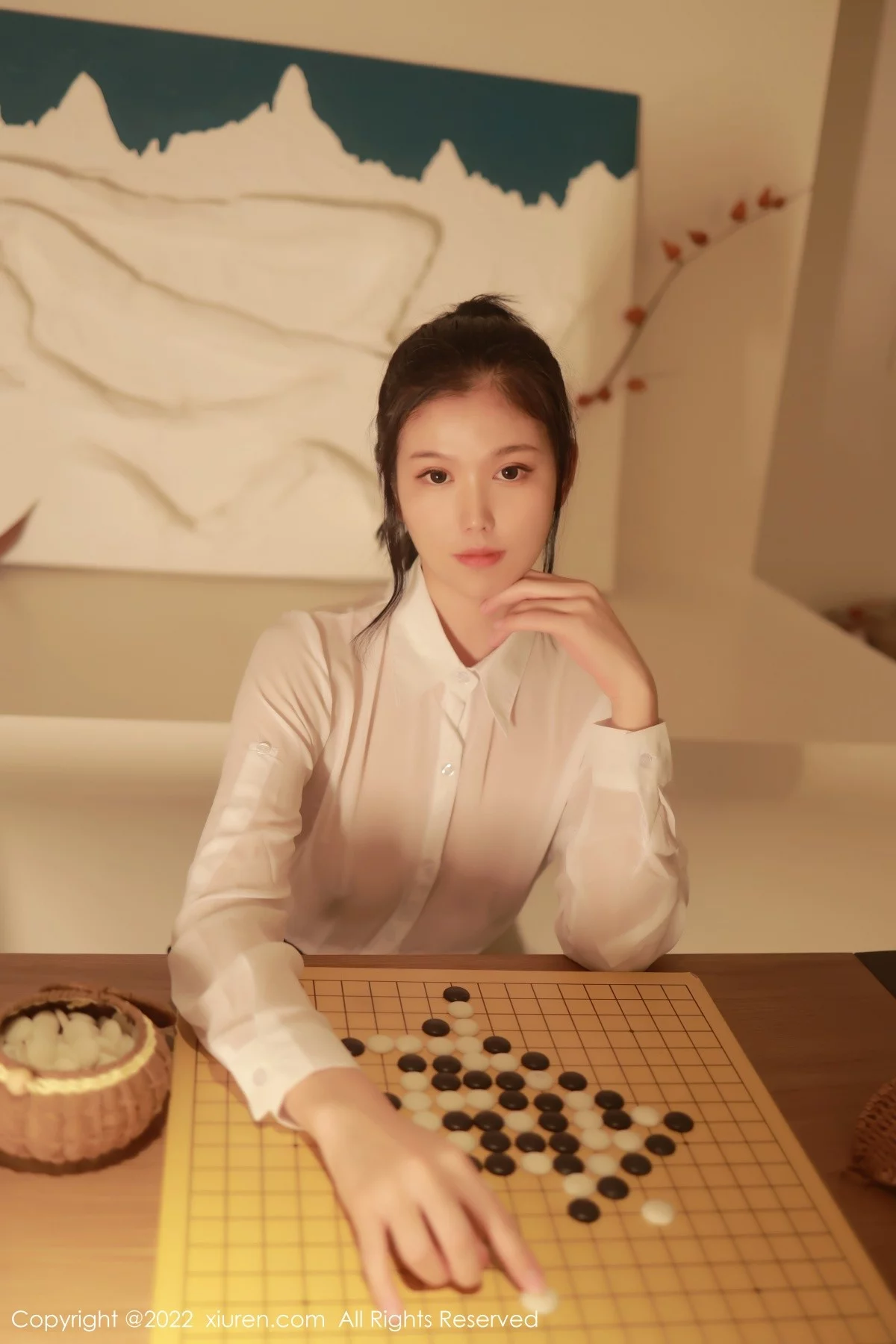 [[XiuRen秀人网]秀人网]No.5057_模特李雅柔白色轻透上衣配黑色短裙露开档黑丝秀翘臀诱惑写真65P