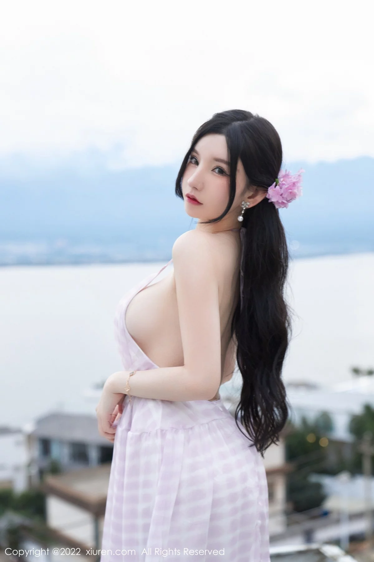 [[XiuRen秀人网]秀人网]No.5207_女神周于希Sally心愿旅拍脱连衣长裙露性感白色网纱内衣诱惑写真79P