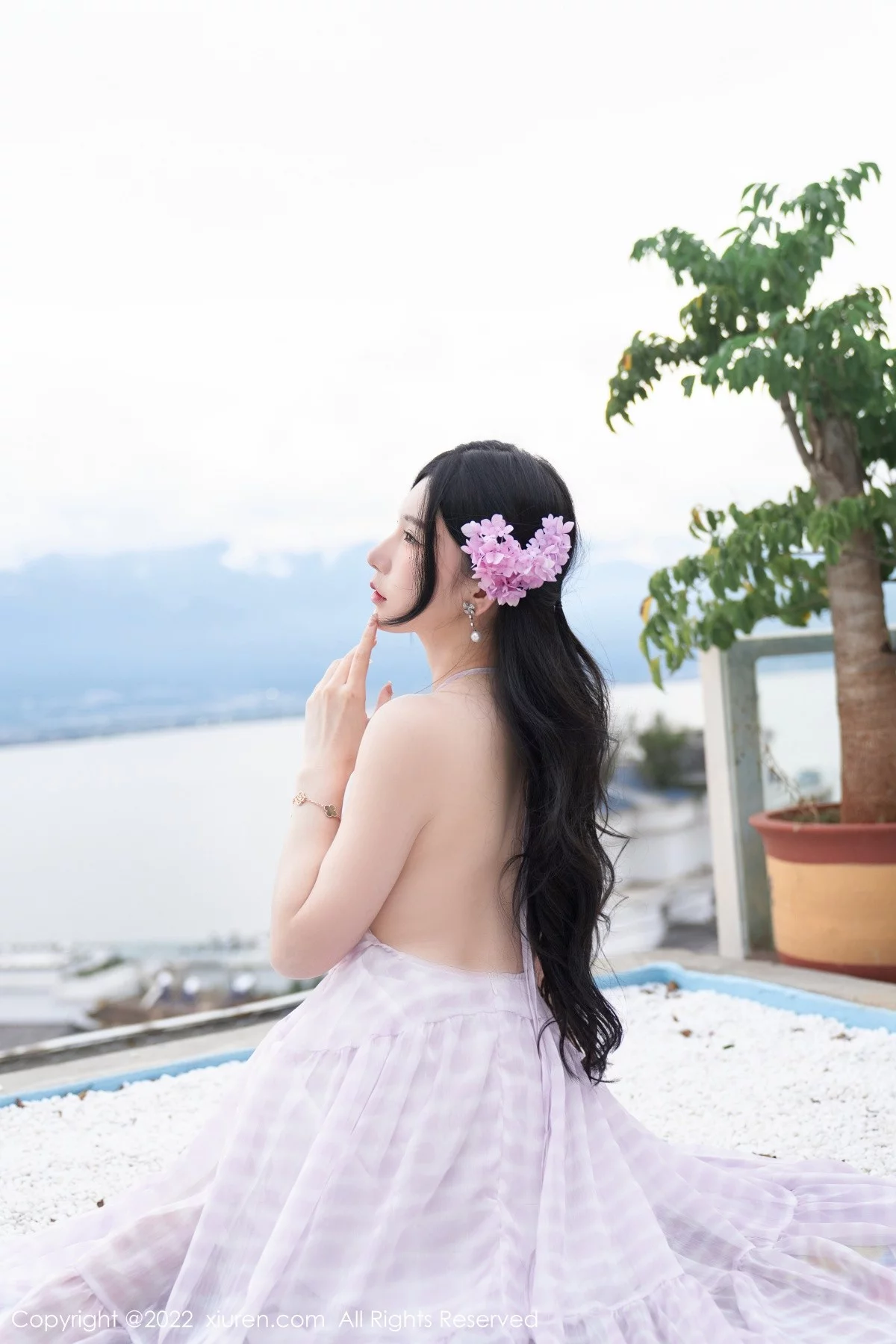 [[XiuRen秀人网]秀人网]No.5207_女神周于希Sally心愿旅拍脱连衣长裙露性感白色网纱内衣诱惑写真79P