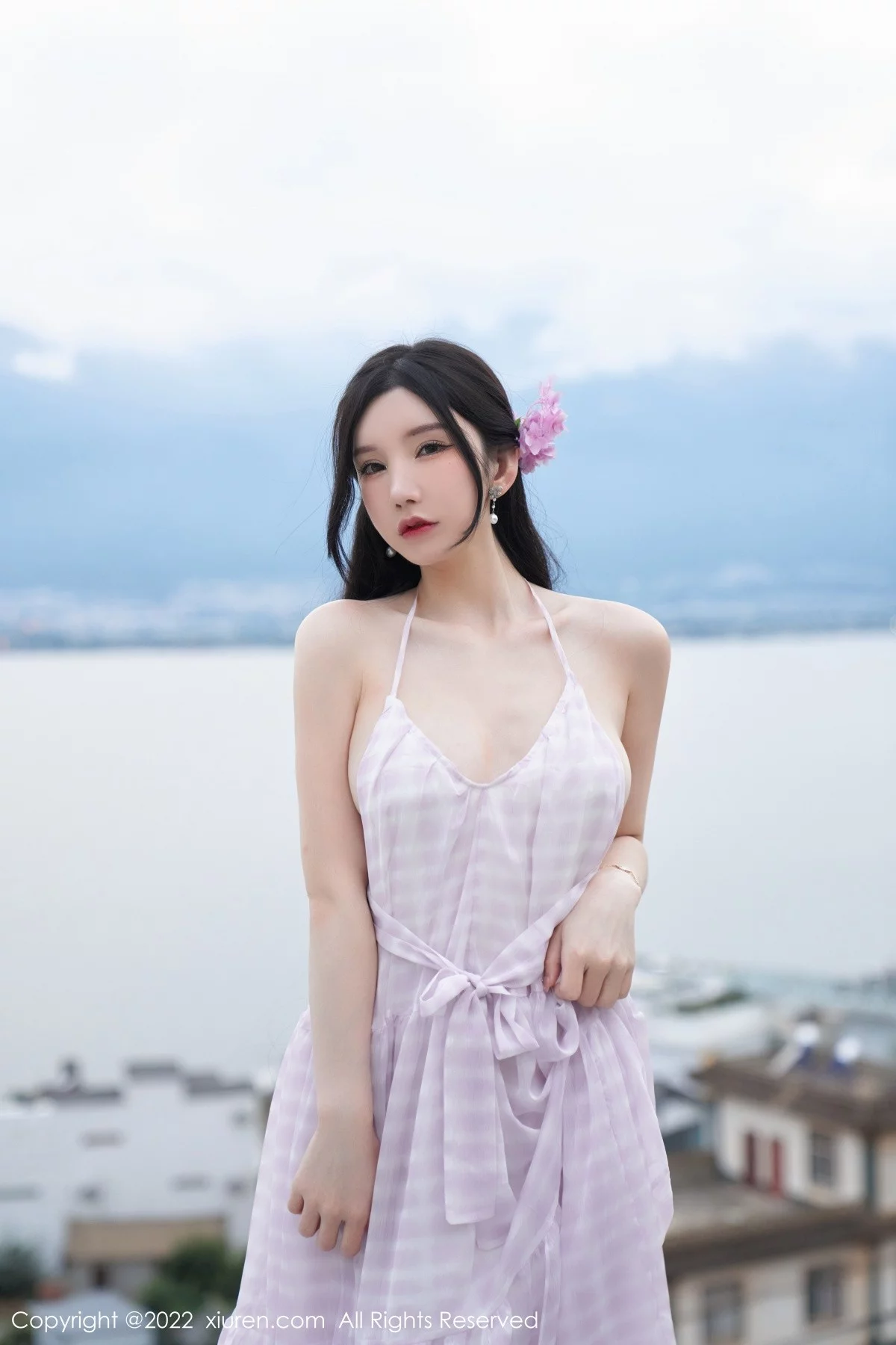 [[XiuRen秀人网]秀人网]No.5207_女神周于希Sally心愿旅拍脱连衣长裙露性感白色网纱内衣诱惑写真79P