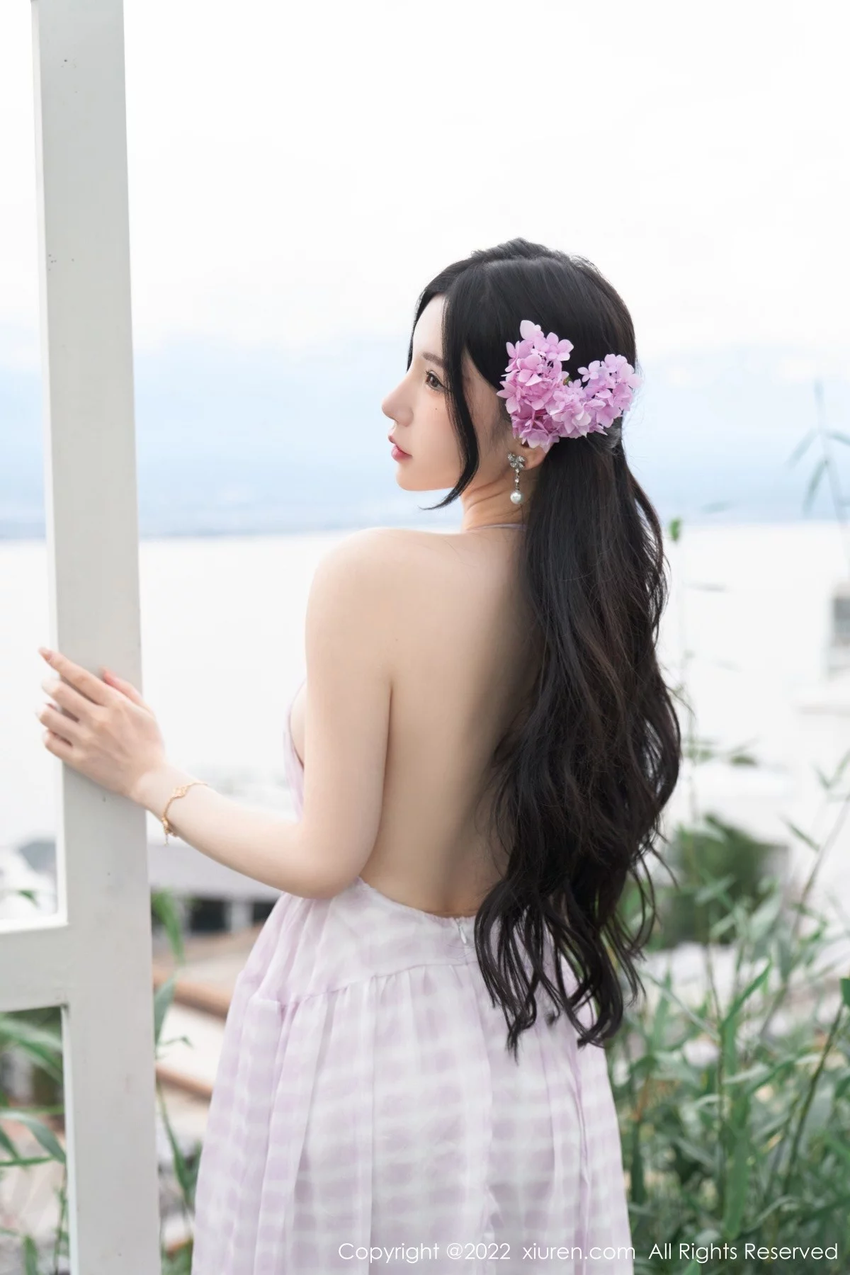 [[XiuRen秀人网]秀人网]No.5207_女神周于希Sally心愿旅拍脱连衣长裙露性感白色网纱内衣诱惑写真79P