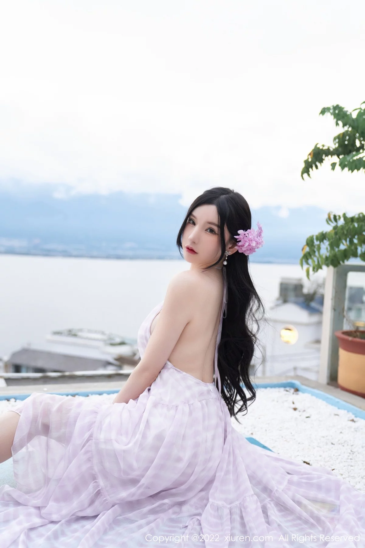 [[XiuRen秀人网]秀人网]No.5207_女神周于希Sally心愿旅拍脱连衣长裙露性感白色网纱内衣诱惑写真79P