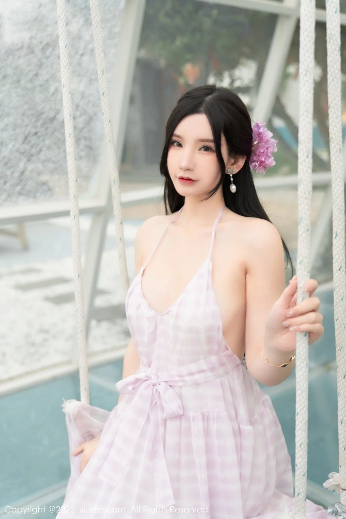 [[XiuRen秀人网]秀人网]No.5207_女神周于希Sally心愿旅拍脱连衣长裙露性感白色网纱内衣诱惑写真79P