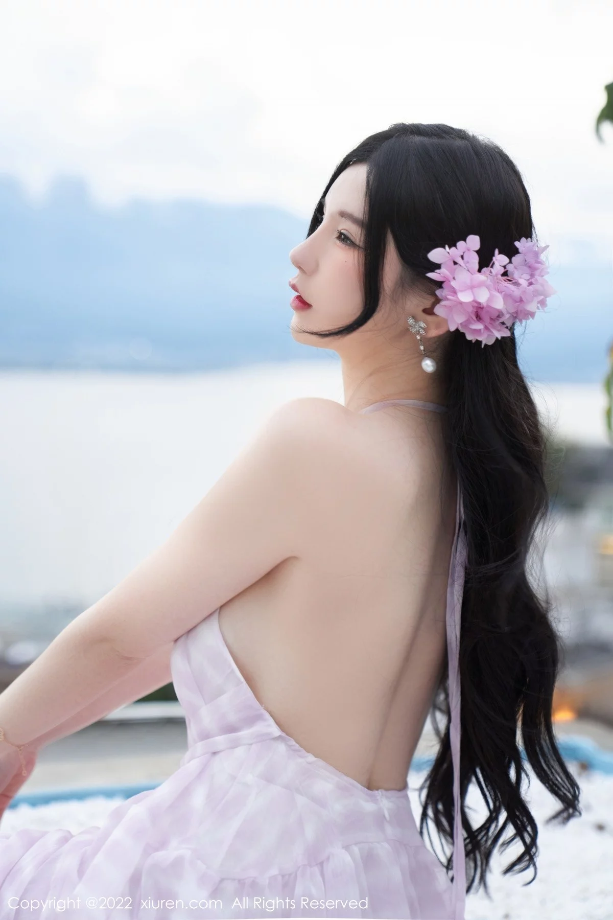 [[XiuRen秀人网]秀人网]No.5207_女神周于希Sally心愿旅拍脱连衣长裙露性感白色网纱内衣诱惑写真79P