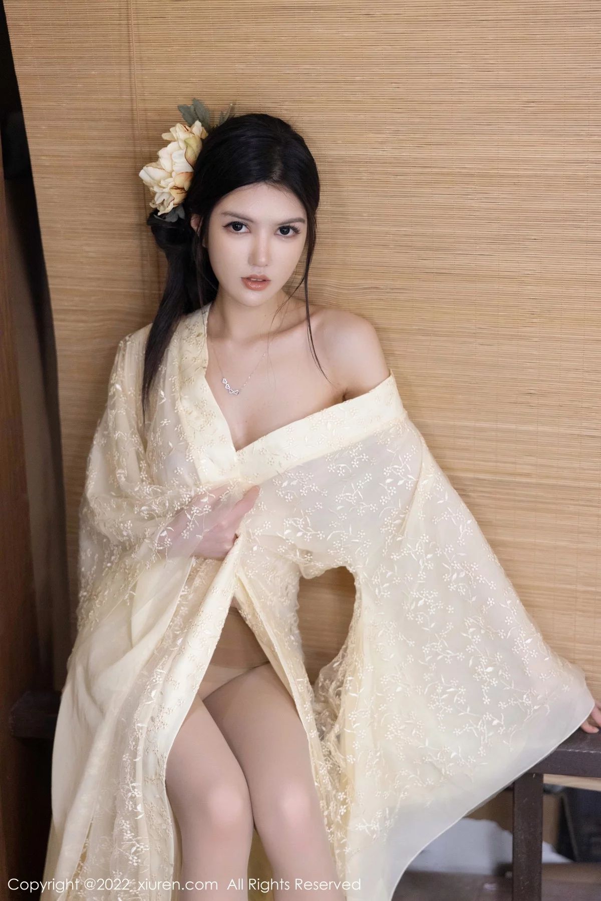 [[XiuRen秀人网]秀人网]No.5387_模特媛媛酱belle淡黄轻透古装服配超薄肉丝秀惹火身材诱惑写真60P