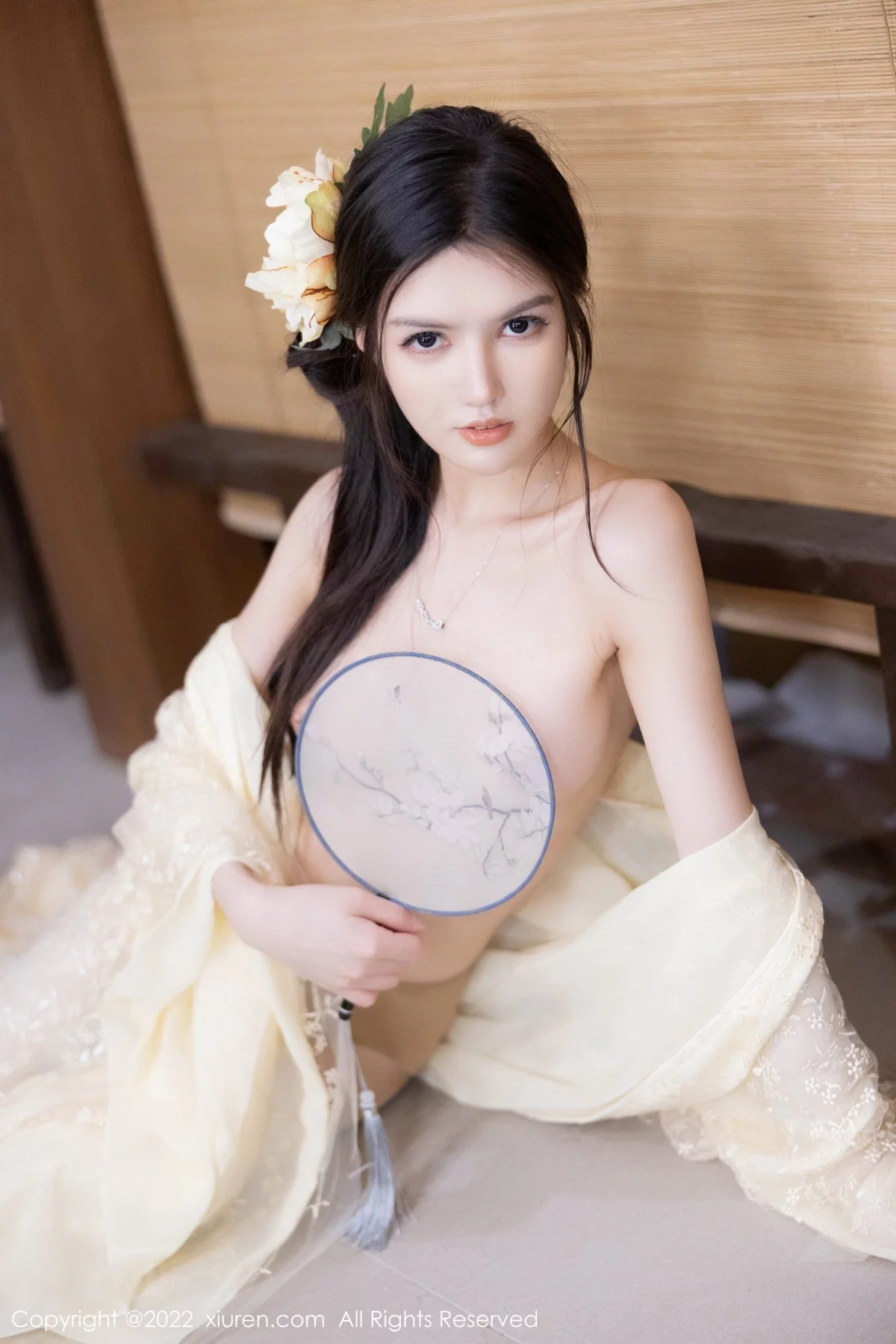 [[XiuRen秀人网]秀人网]No.5387_模特媛媛酱belle淡黄轻透古装服配超薄肉丝秀惹火身材诱惑写真60P